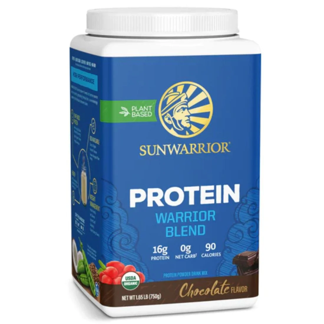 Sun Warrior Protein Warrior Blend Protein, Pea, Hemp and Goji Berry Protein with MCTs, Raw Vegan Fermented Protein - Image 3