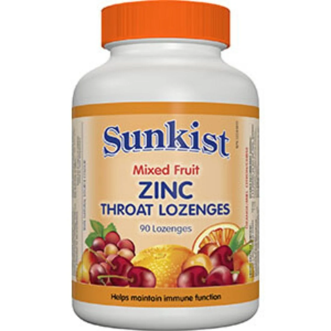 Sunkist Zinc Throat Lozenges 5mg, Chewable Zinc (With Vitamin C and Echinacea), 90 Lozenges