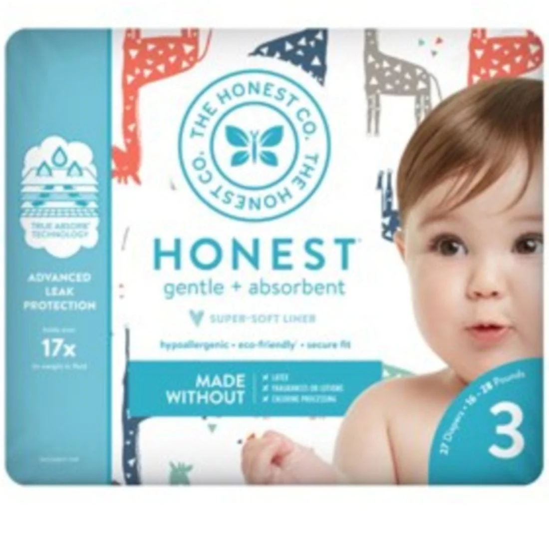 The Honest Company DIAPERS  -  MULTI-COLORED GIRAFFES, CLEARANCE 50% Off, Final Sale