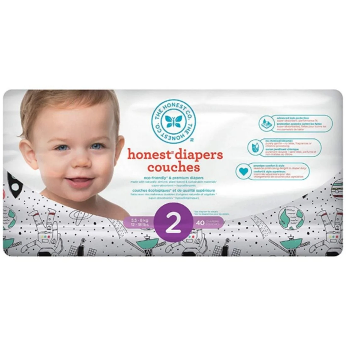The Honest Company DIAPERS  -  SPACE TRAVEL, CLEARANCE 50% Off Final Sale