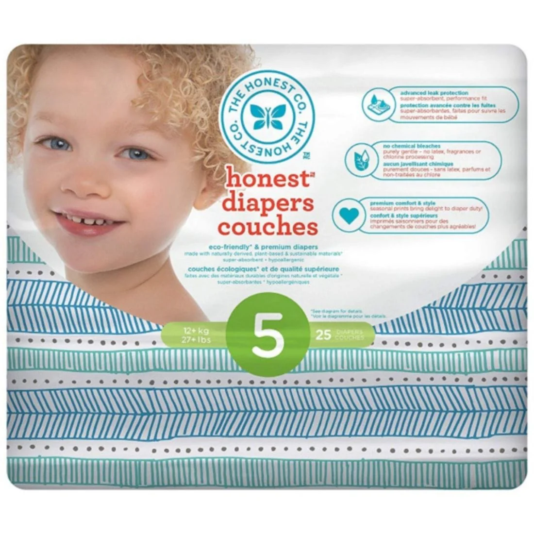 The Honest Company DIAPERS  -  TEAL TRIBAL, CLEARANCE 50% Off Final Sale - Image 2