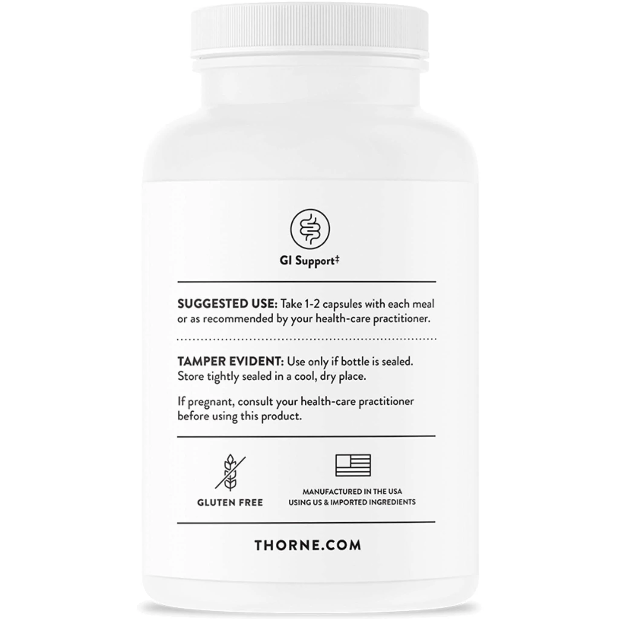 Thorne Betaine HCL & Pepsin, 225 Capsules - Image 2