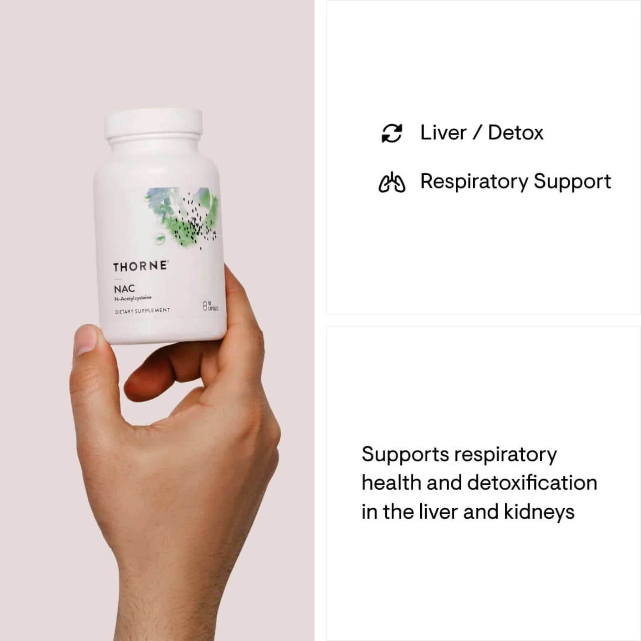 Thorne NAC 500mg, 90 Capsules - Image 3