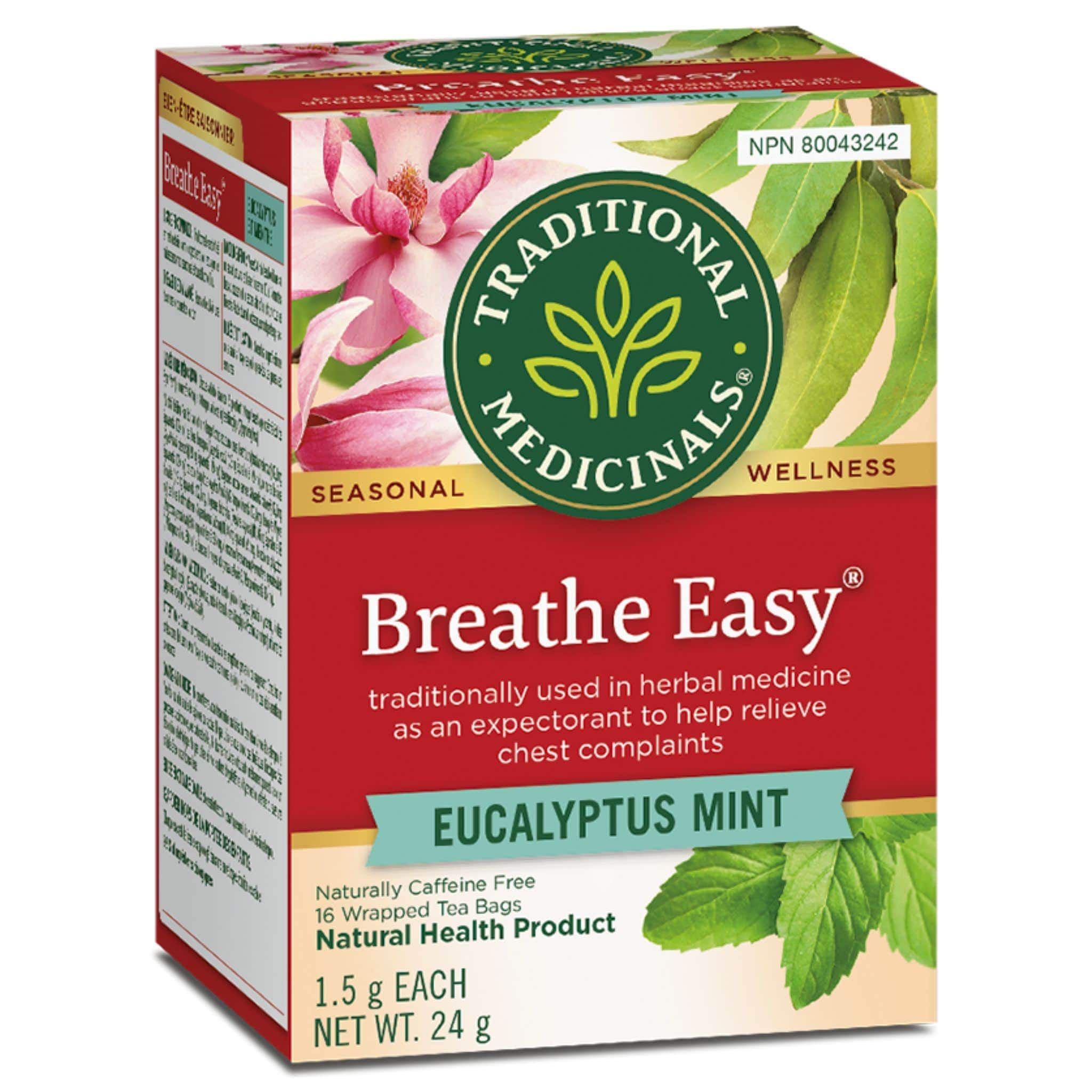 Traditional Medicinals Organic Breathe Easy Tea, 16 Wrapped Tea Bags