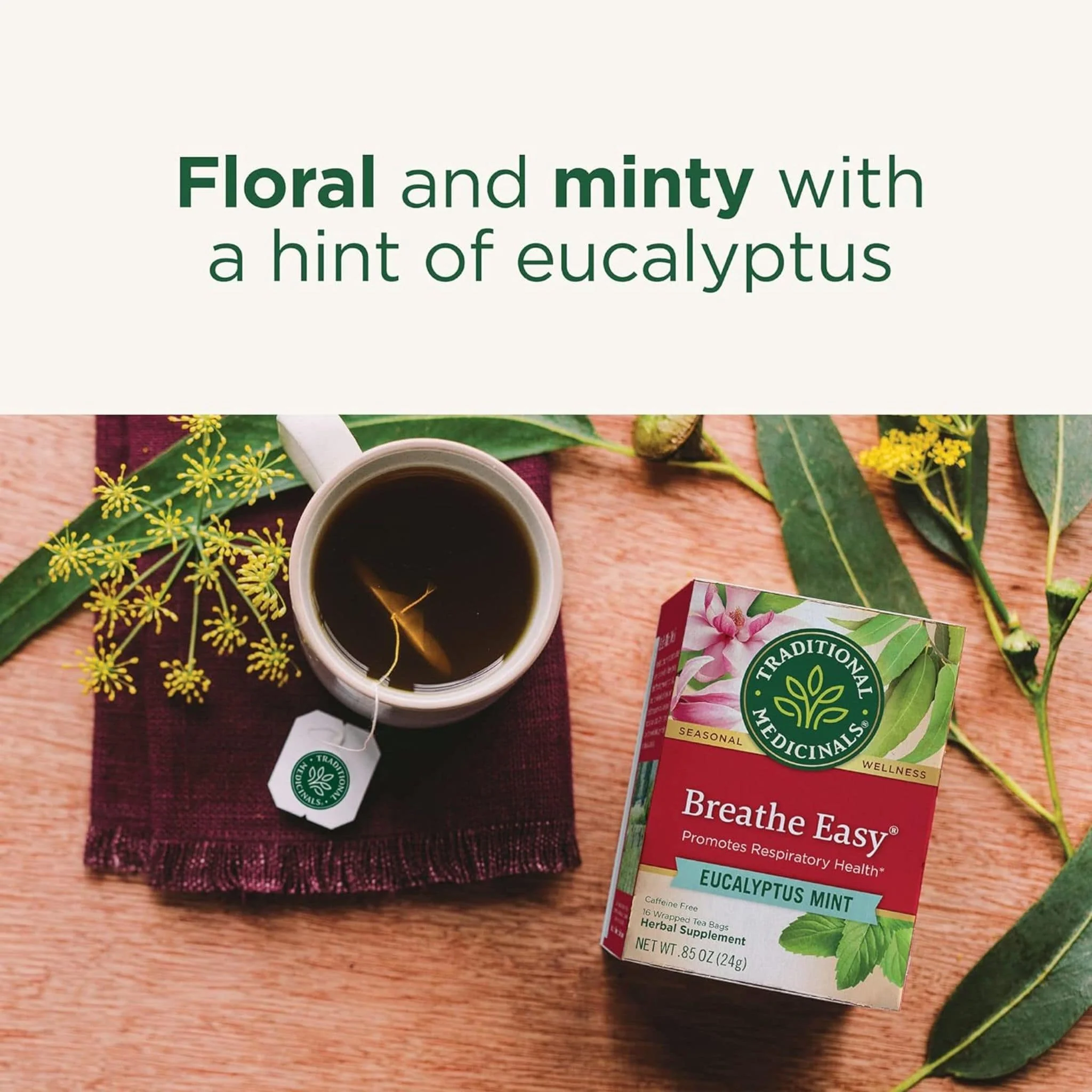 Traditional Medicinals Organic Breathe Easy Tea, 16 Wrapped Tea Bags - Image 3