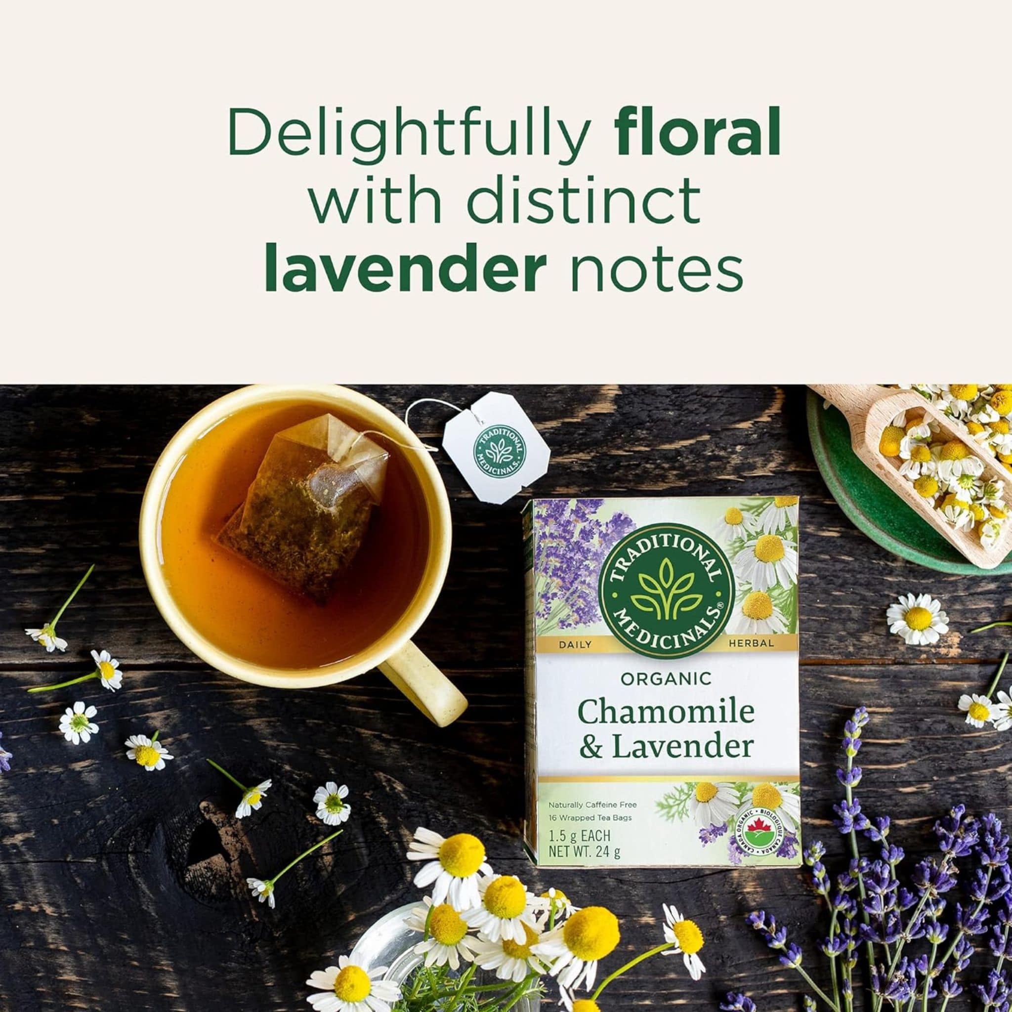 Traditional Medicinals Organic Chamomile with Lavender Tea, 16 Wrapped Tea Bags - Image 4