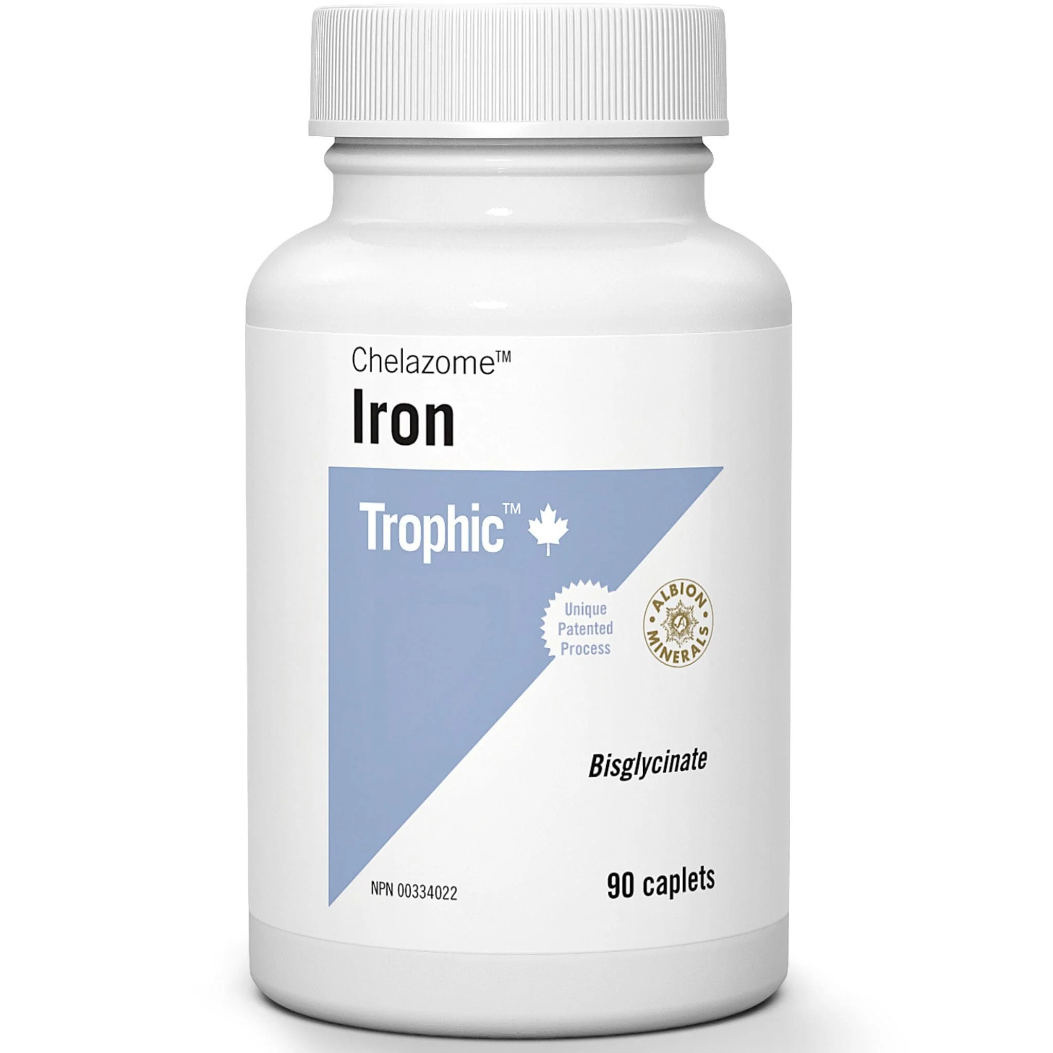 Trophic Iron Bisglycinate 25mg (Chelazome), 90 Caplets