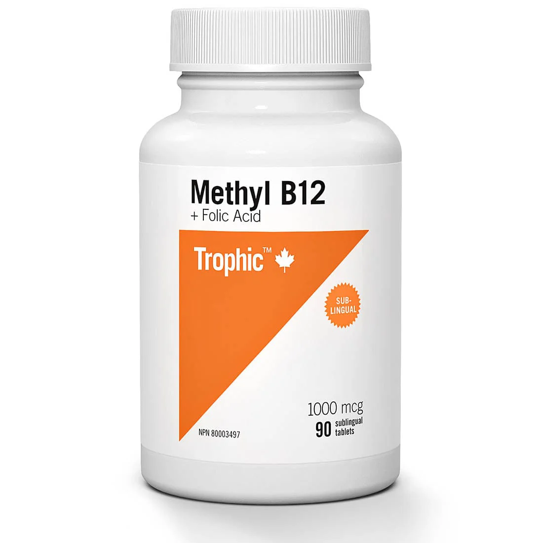Trophic Methyl B12 + Folic Acid, 1000mcg - Image 2