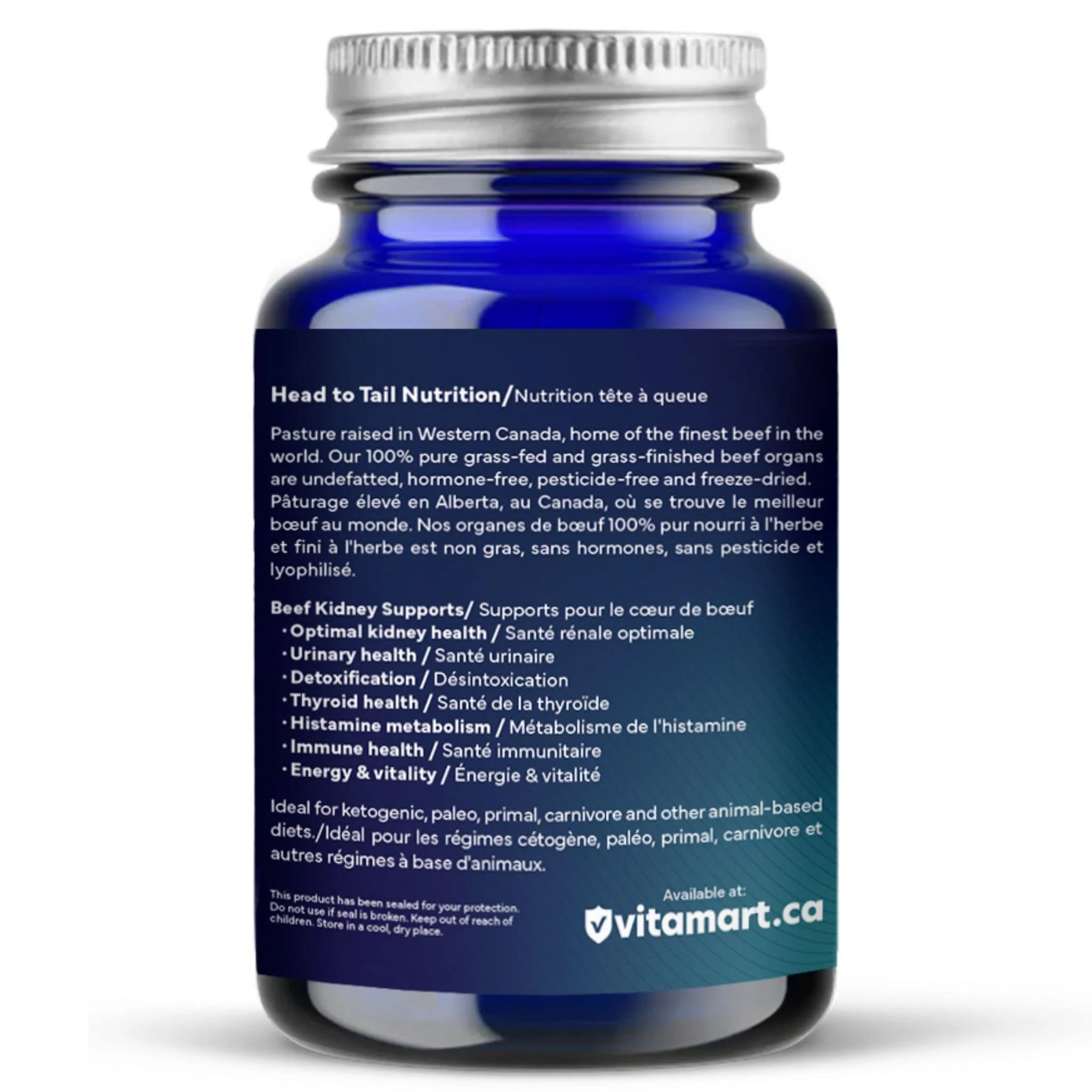 TRUMARK Grass-Fed Beef Kidney 500mg, 100% Pure, No Fillers, Supports Kidney Health, Energy, Detox and Histamine Metabolism, 180 Capsules - Image 2