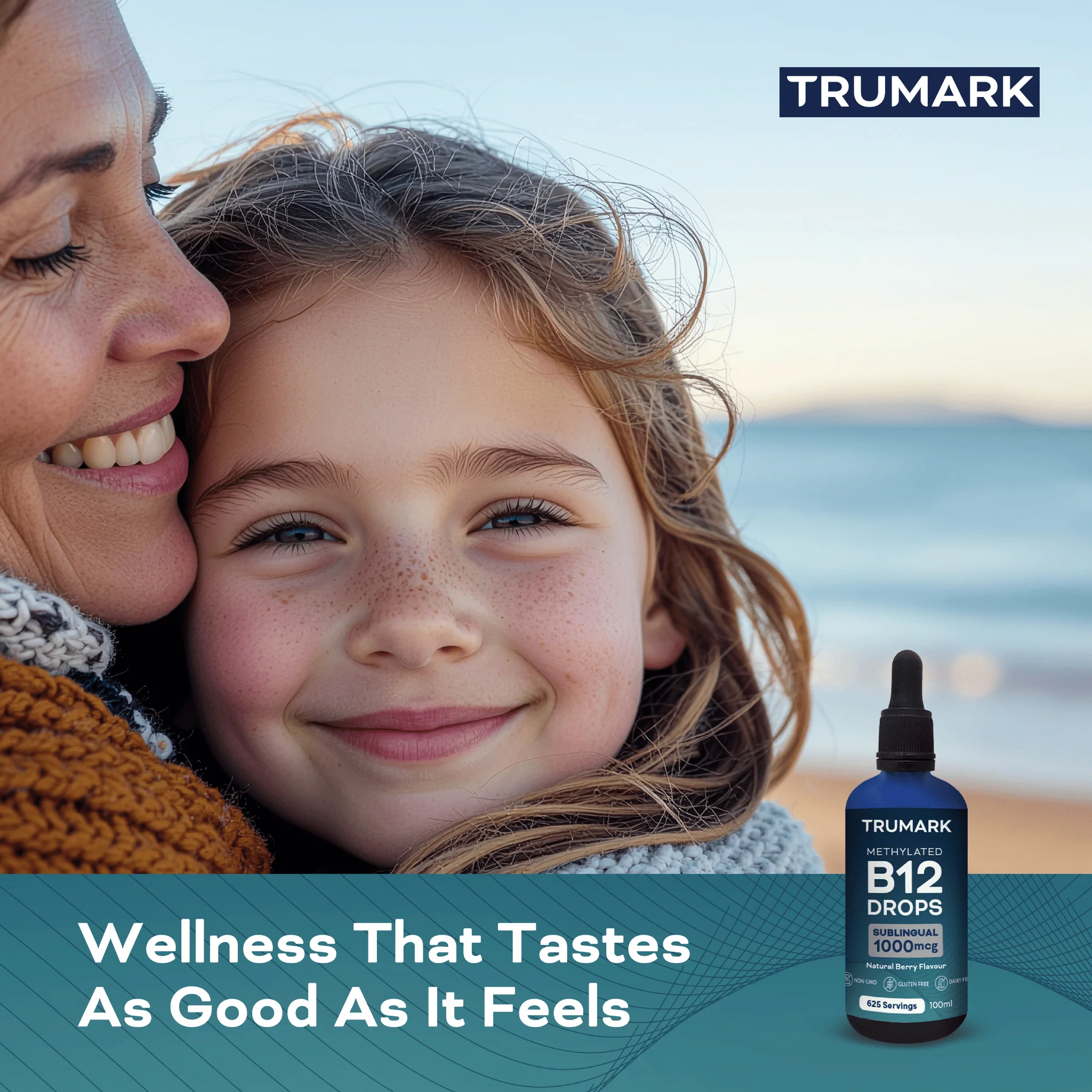 TRUMARK Methylated Vitamin B12 Drops 1000mcg, Sublingual B12 Liquid, Supports Energy, Nervous System & Red Blood Cell Health, Delicious Berry, 100ml / 625 Servings - Image 2