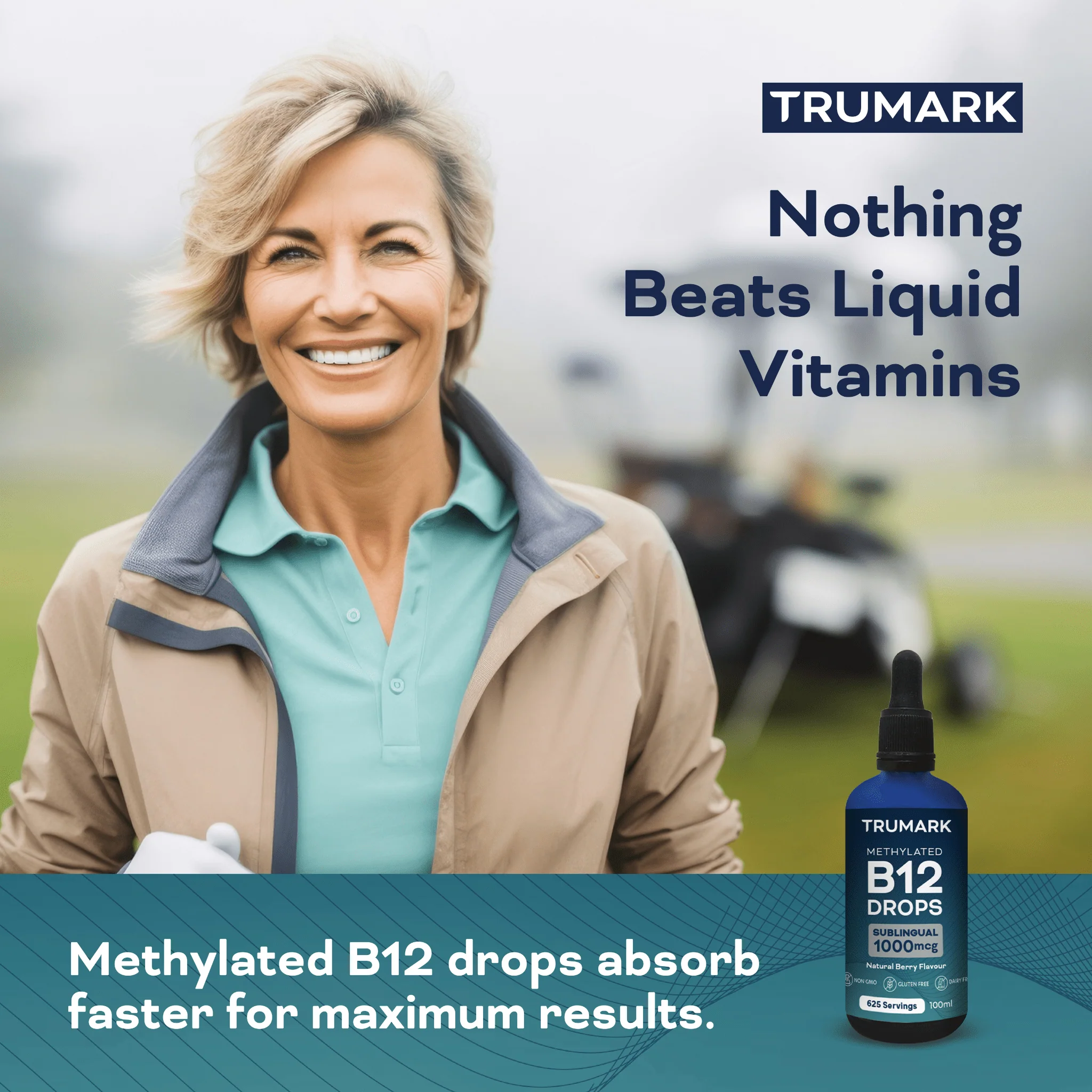 TRUMARK Methylated Vitamin B12 Drops 1000mcg, Sublingual B12 Liquid, Supports Energy, Nervous System & Red Blood Cell Health, Delicious Berry, 100ml / 625 Servings - Image 5