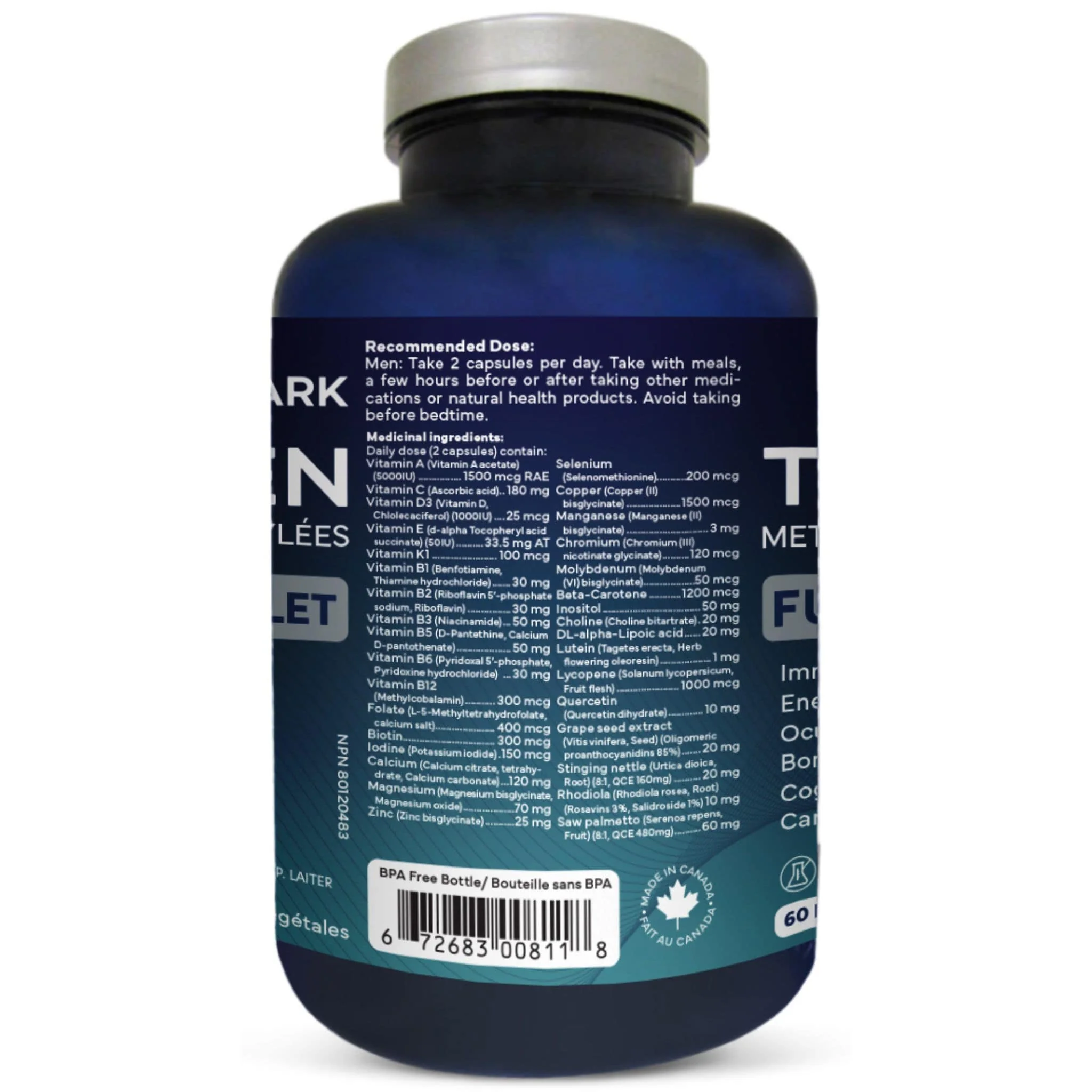TRUMARK TRU-MEN Methylated Multivitamin for Men, High Potency, Daily Energy, Heart, Cognitive, Immune Support, 60 Day Supply, 120 Capsules - Image 9