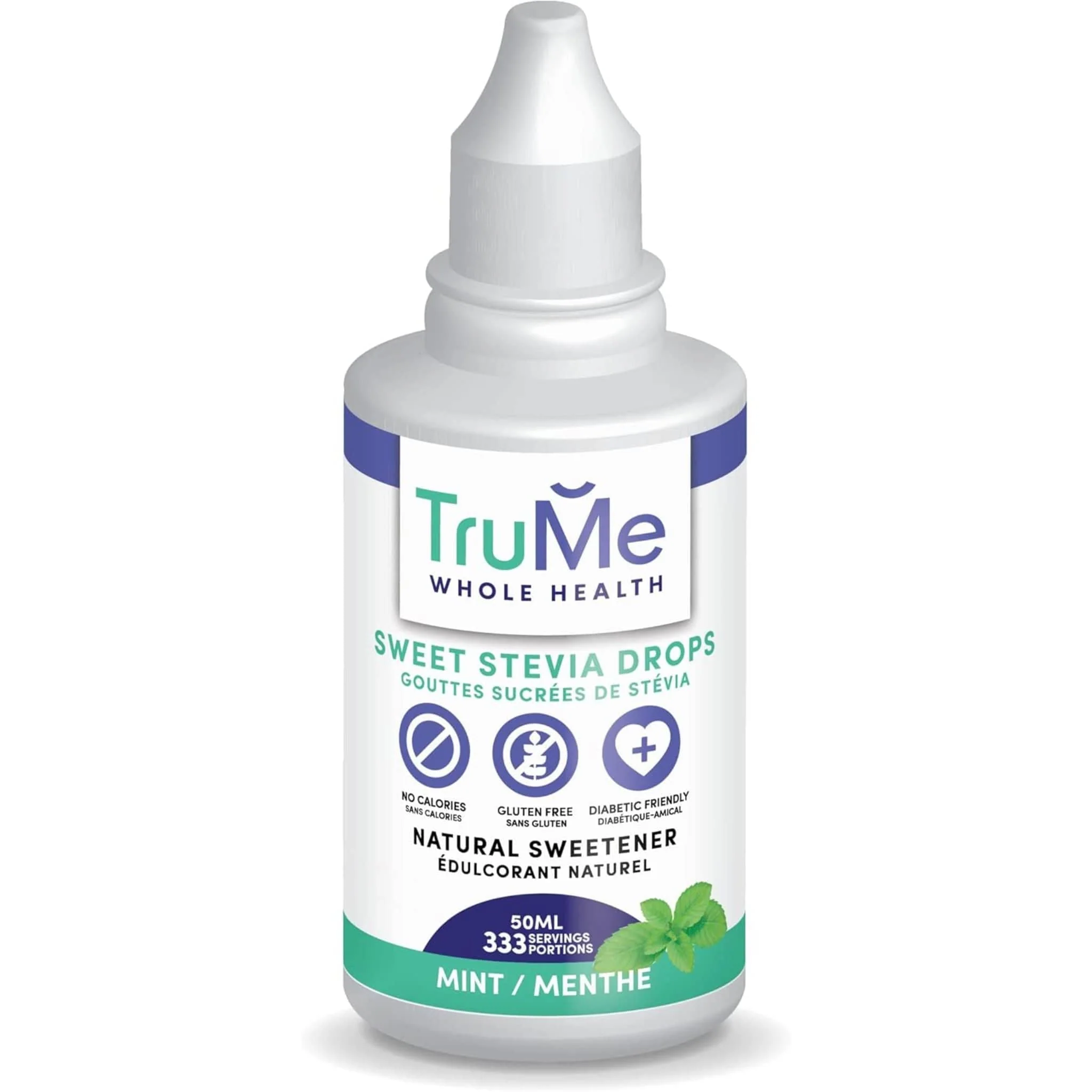 TruMe Sweet Stevia Drops, Liquid, Natural Sweetener, Zero Calories, Organic, Sugar-Free, Non-GMO, Gluten-Free, Diabetic-Friendly, 50ml