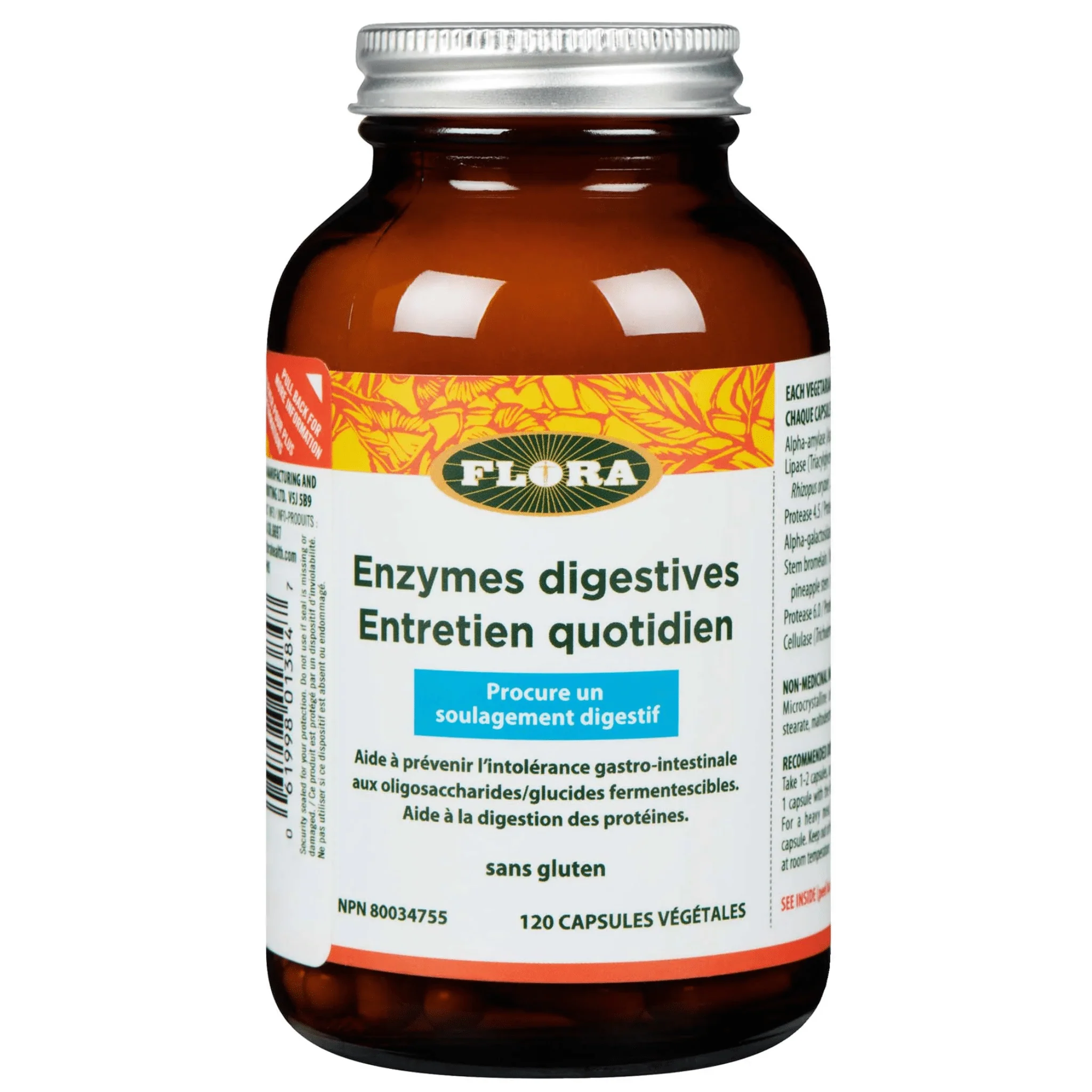 Flora Daily Maintenance Enzymes, Supports Digestion and Nutrient Absorption, 60-120 Vegetable Capsules - Image 5