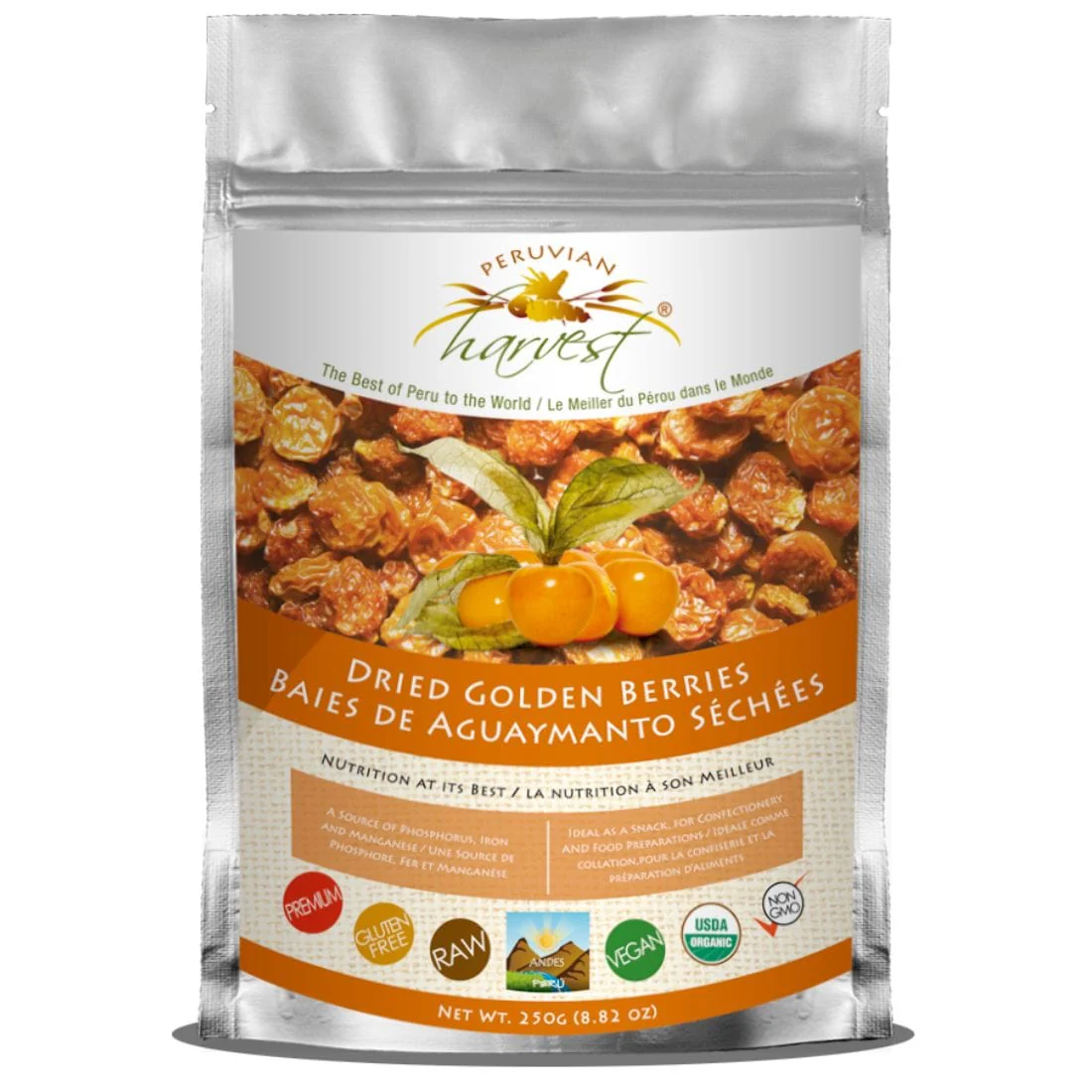 Uhtco Peruvian Harvest Dried Organic Golden Berries, 250g