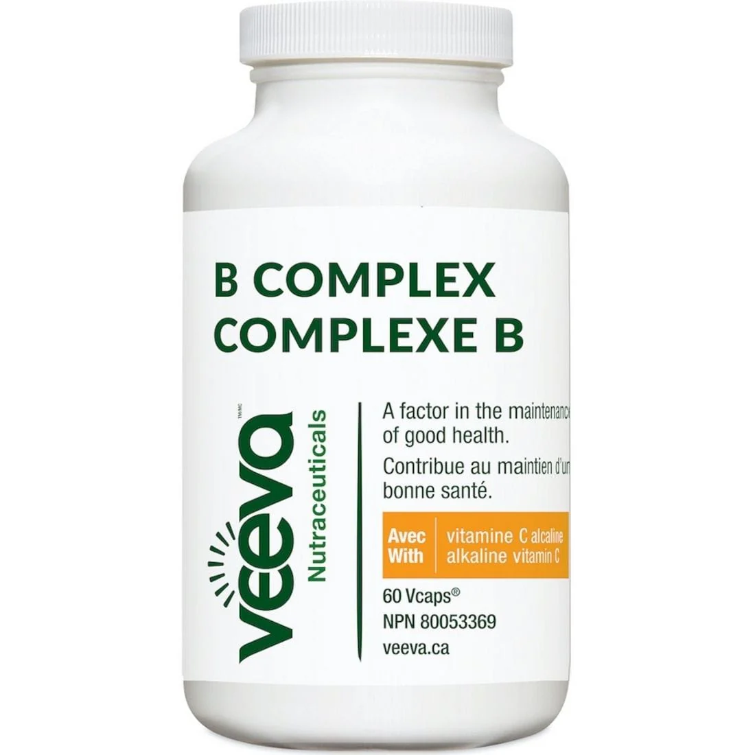 Veeva B Complex with Alkaline Vitamin C (Vegan & Non-GMO) - Image 2