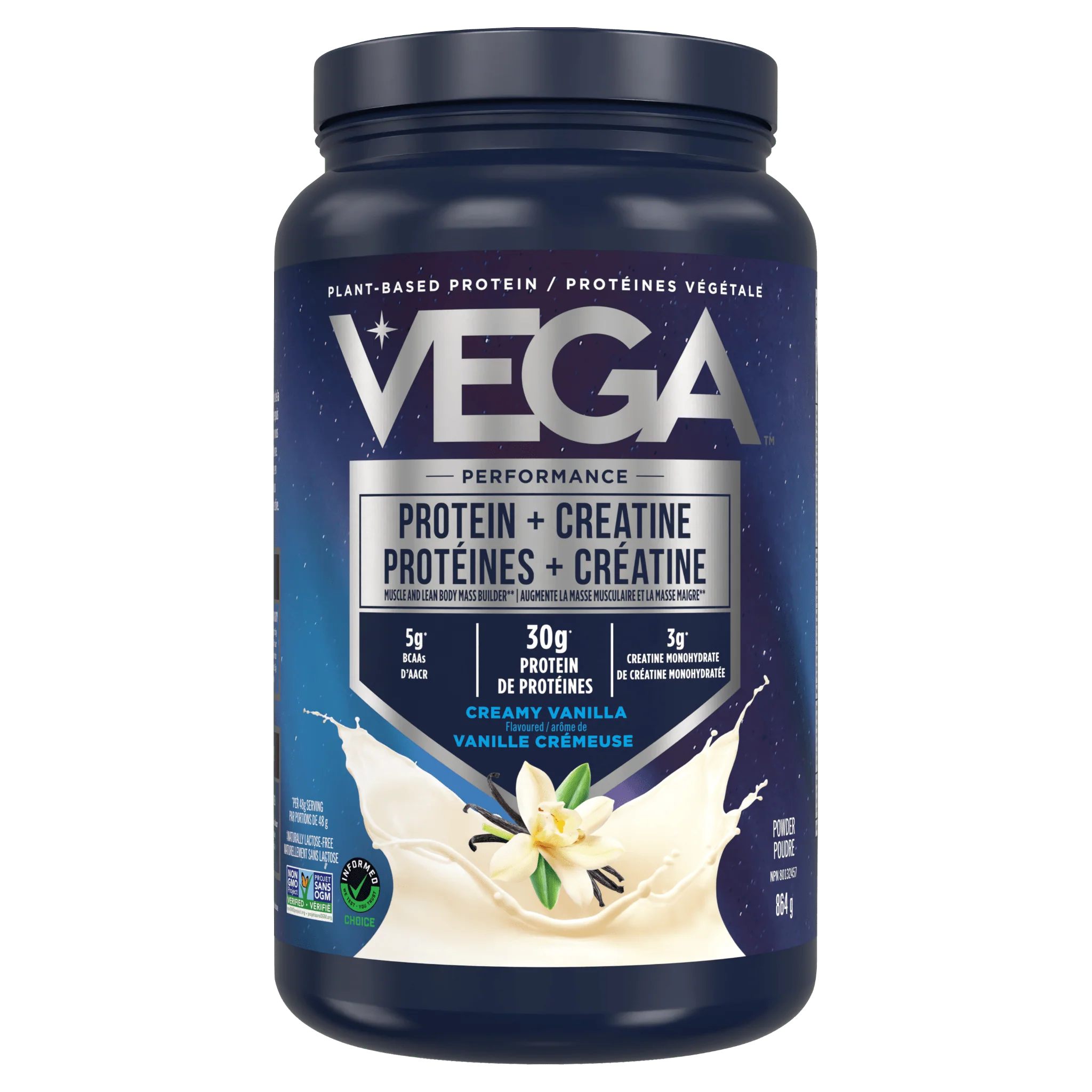 Vega Performance Protein + Creatine, Plant-Based Protein Powder, Supports Muscle Growth and Recovery, 864g-918g - Image 3