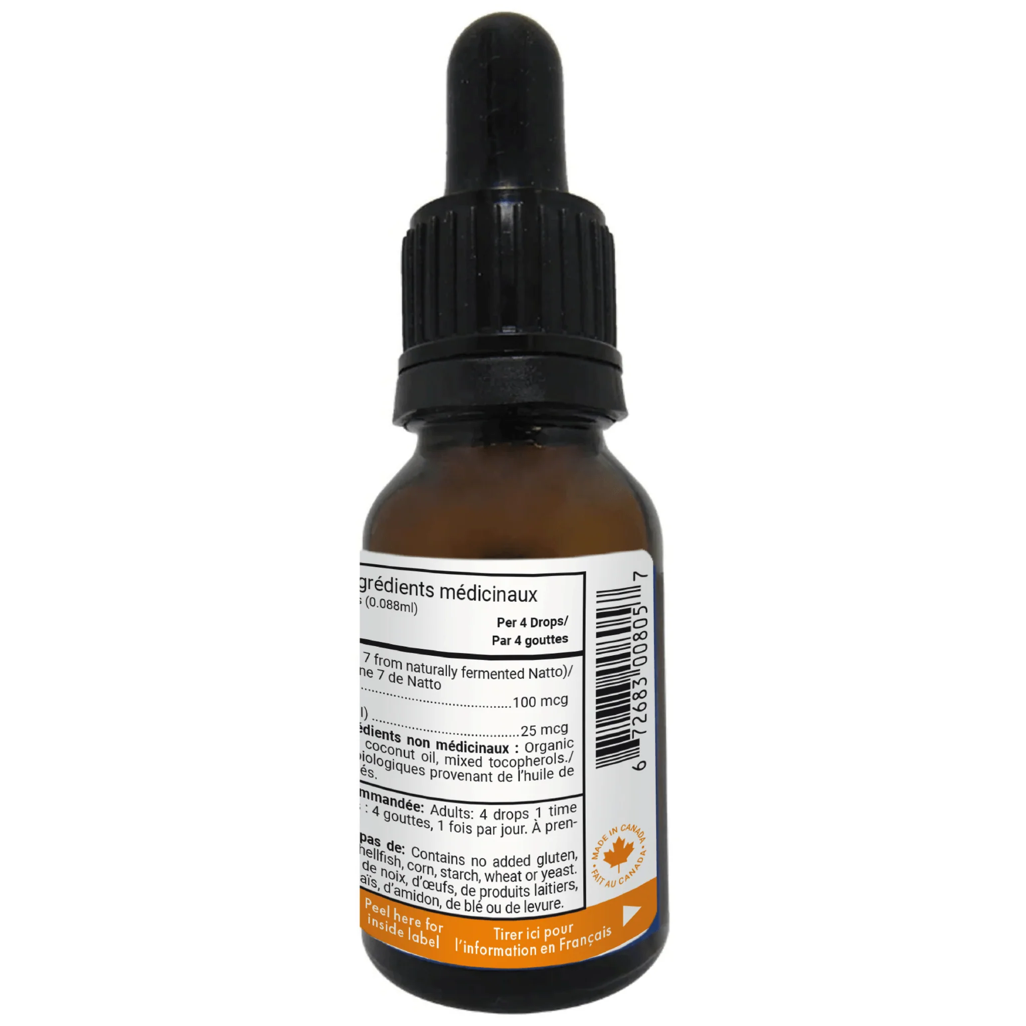 Vitacheck Vitamin D3 + K2 Liquid Drops in Organic MCT Oil, Vitamin D3 1000IU and K2 100IU, 1364 Drops, 30ml - Image 3