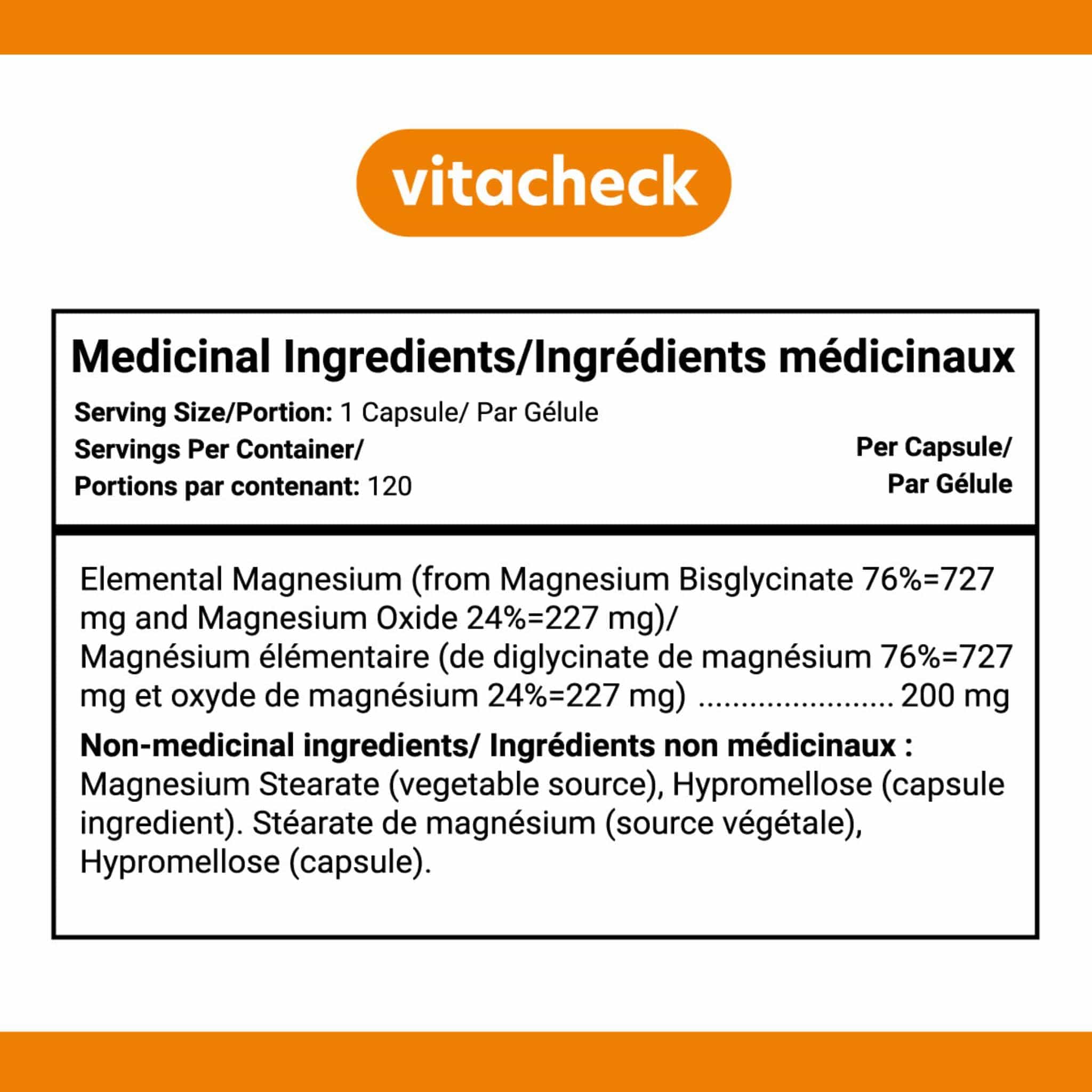 Vitacheck Magnesium Bisglycinate 200mg, Pure Elemental Magnesium, Highly Absorbable, Easy and Gentle On Bowels, Sleep Support, Muscle Recovery and Bone Health, 120 Vegetable Capsules - Image 4