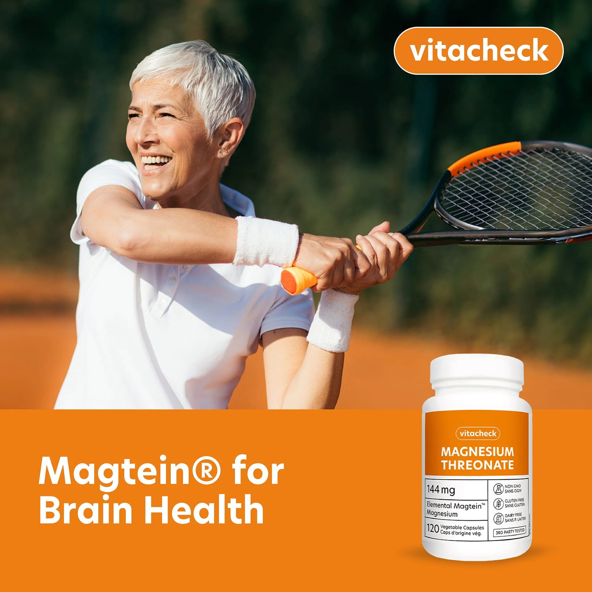 Vitacheck Magnesium Threonate 667mg Magtein, Enhances Cognitive Function, Supports Learning, Memory, Brain Health, 120 Vegetable Capsules CLEARANCE 25% Off Expiry 5/28 Final Sale - Image 3