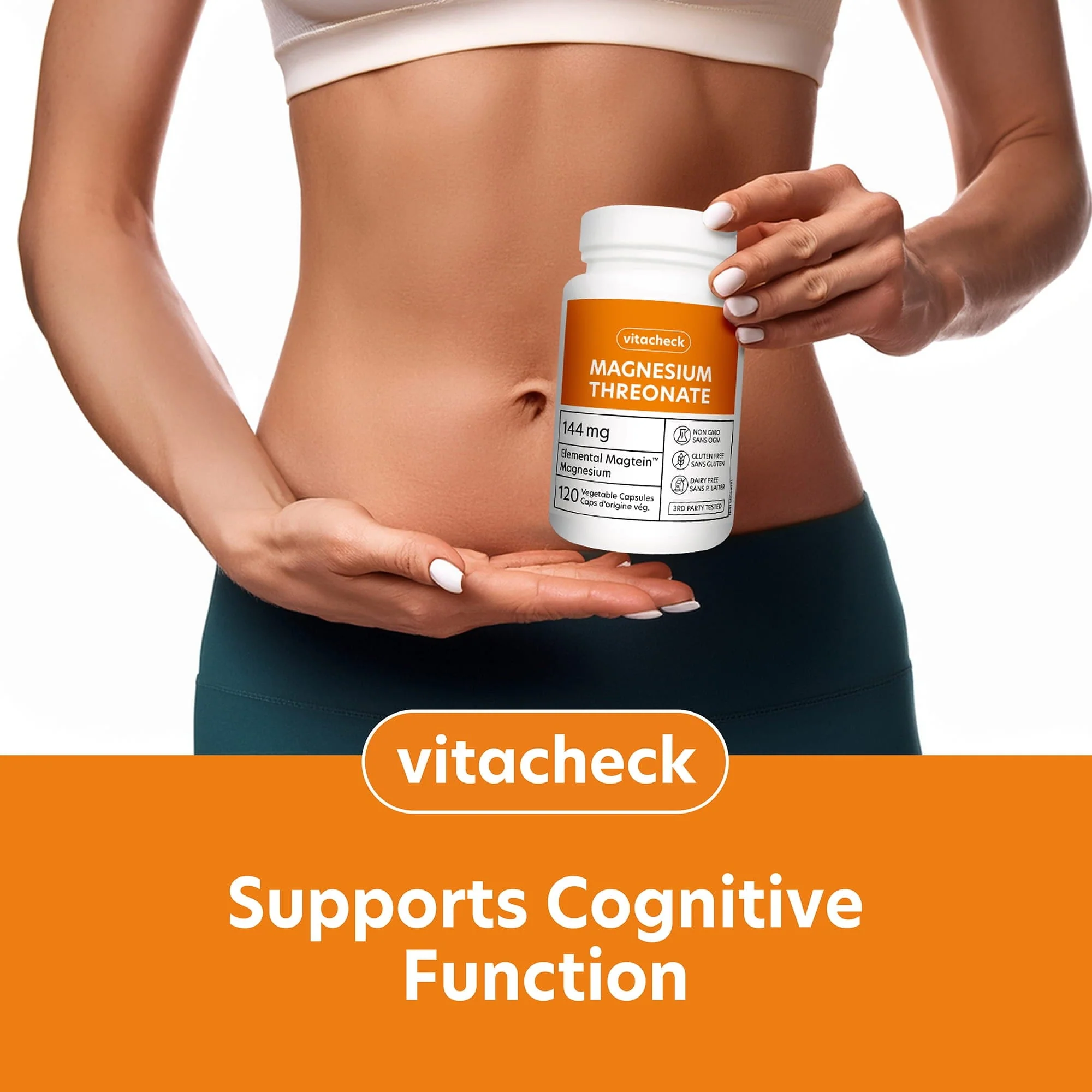 Vitacheck Magnesium Threonate 667mg Magtein, Enhances Cognitive Function, Supports Learning, Memory, Brain Health, 120 Vegetable Capsules CLEARANCE 25% Off Expiry 5/28 Final Sale - Image 5
