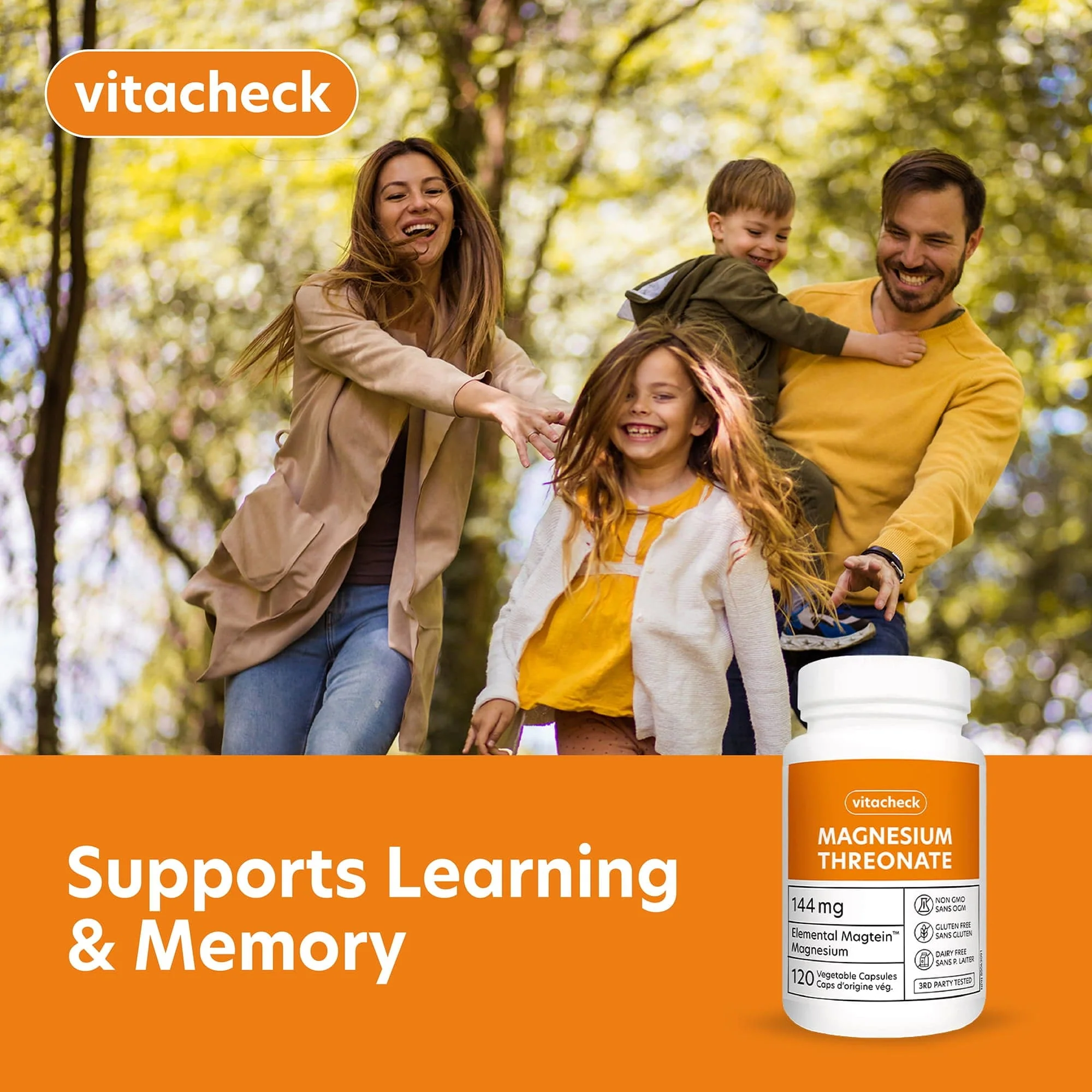 Vitacheck Magnesium Threonate 667mg Magtein, Enhances Cognitive Function, Supports Learning, Memory, Brain Health, 120 Vegetable Capsules CLEARANCE 25% Off Expiry 5/28 Final Sale - Image 7
