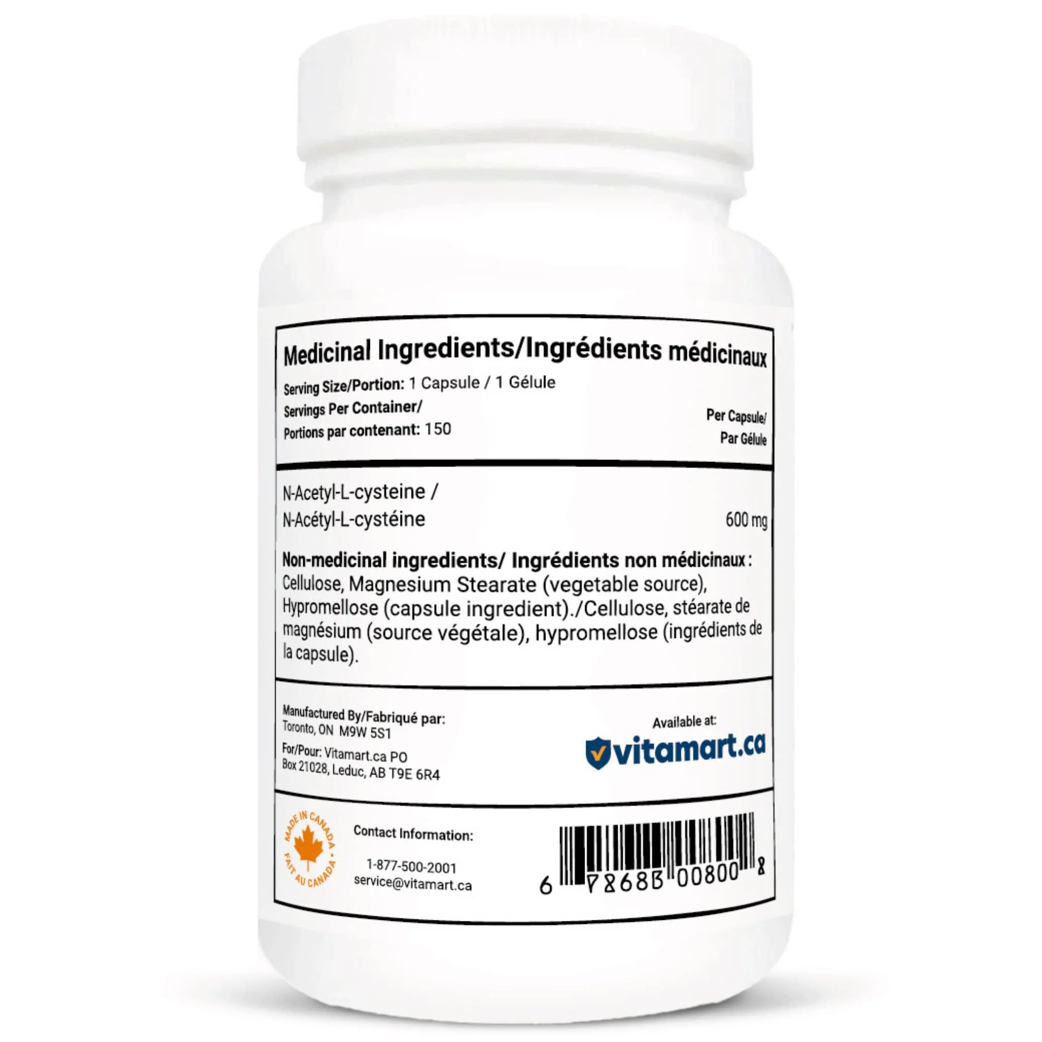 Vitacheck NAC 600mg, N Acetyl L-Cysteine, Immune Health, Supports Lung and Liver Health, 150 Vegetable Capsules - Image 3