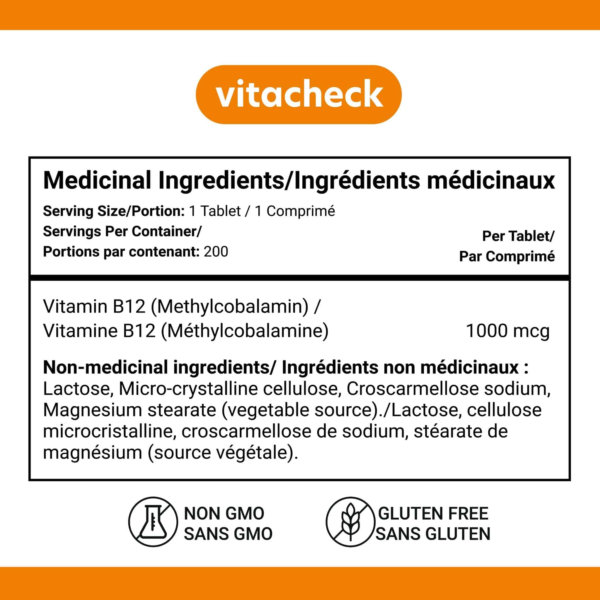 Vitacheck Vitamin B12 1000mcg, Sublingual B12 Quick Dissolve Methylcobalamin, Supports Energy, Healthy Nerve and Blood Cells, 200 Sublingual Tablets - Image 4
