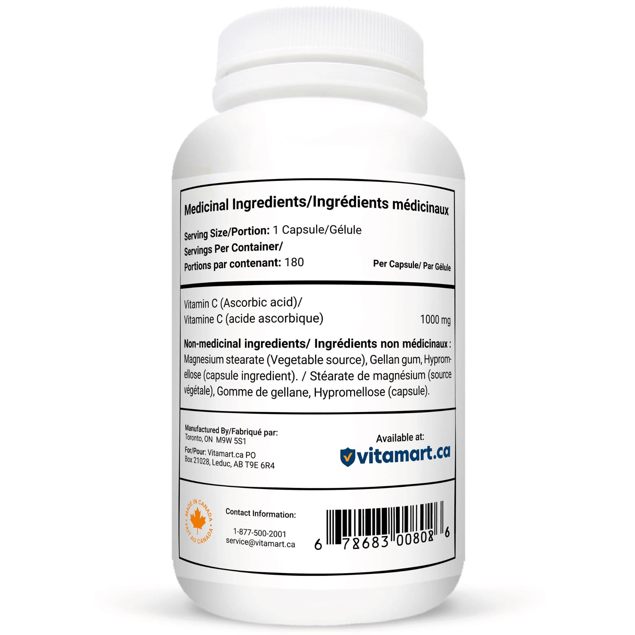 Vitacheck Vitamin C 1000mg, 100% Pure, Helps Boost Immune System and Skin Health, 180 Delayed Release Vegetable Capsules - Image 3