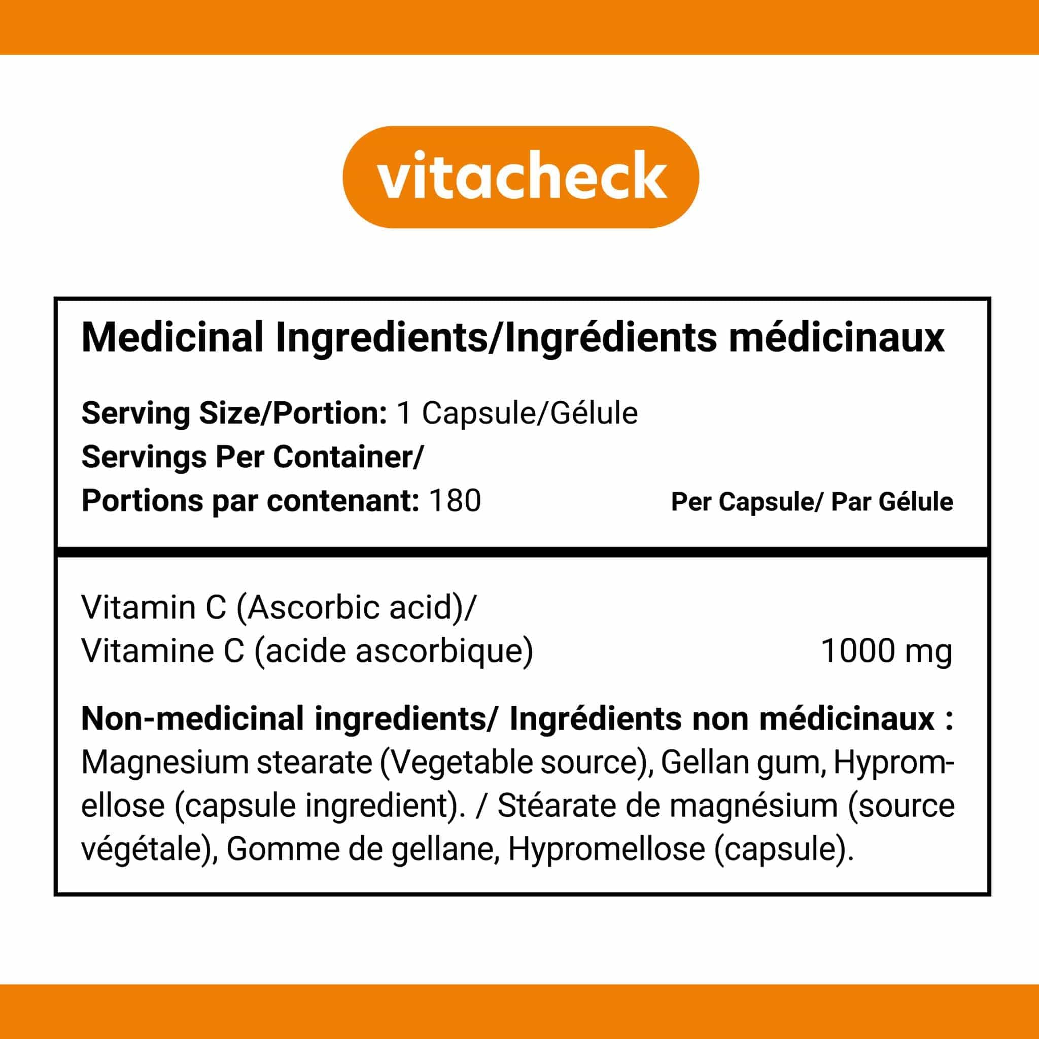 Vitacheck Vitamin C 1000mg, 100% Pure, Helps Boost Immune System and Skin Health, 180 Delayed Release Vegetable Capsules - Image 4