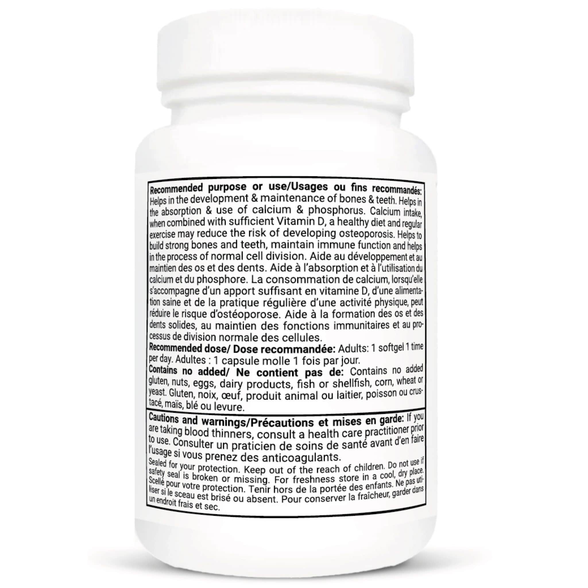 Vitacheck Vitamin D3+K2, 1000IU D3 and 100mcg K2, In Organic Coconut Oil for Better Absorption, Supports Bone and Heart Health, 150 Softgels - Image 3