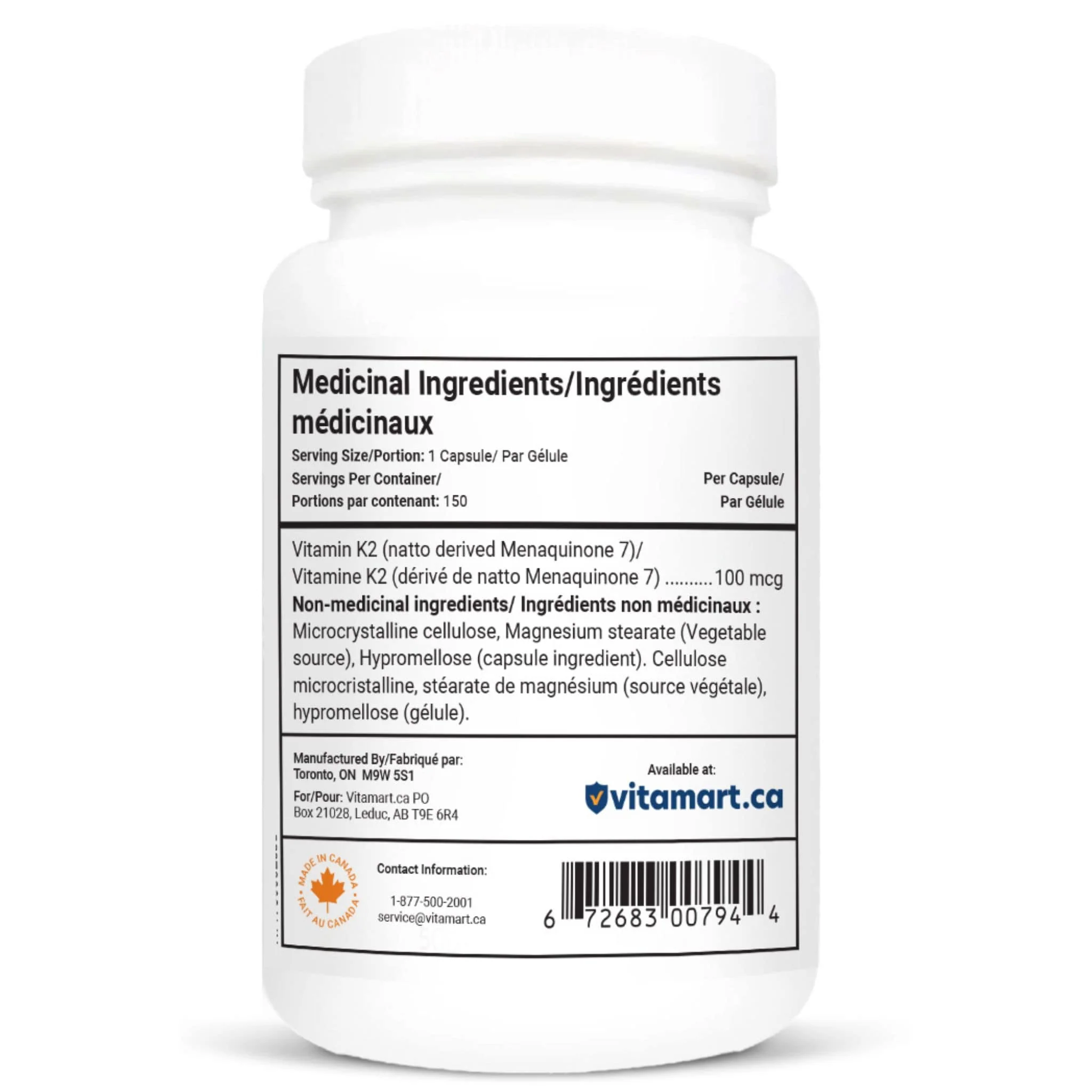 Vitacheck Vitamin K2 100mcg, Natto-Derived MK-7, Supports Bone and Heart Health, 150 Vegetable Capsules - Image 3