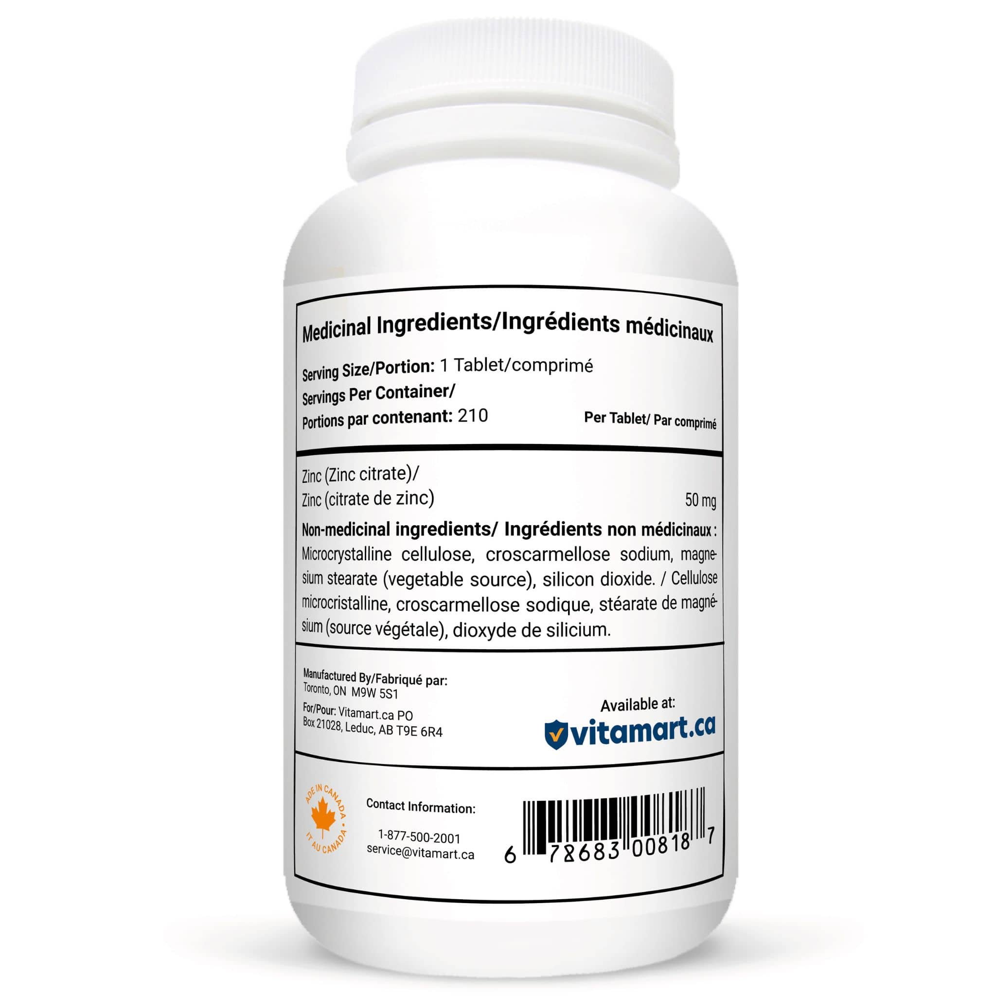 Vitacheck Zinc Citrate 50mg, Chelated, Supports Immune and Skin Health, 210 Tablets CLEARANCE 25% Off, Expiry 4/28 Final Sale - Image 2