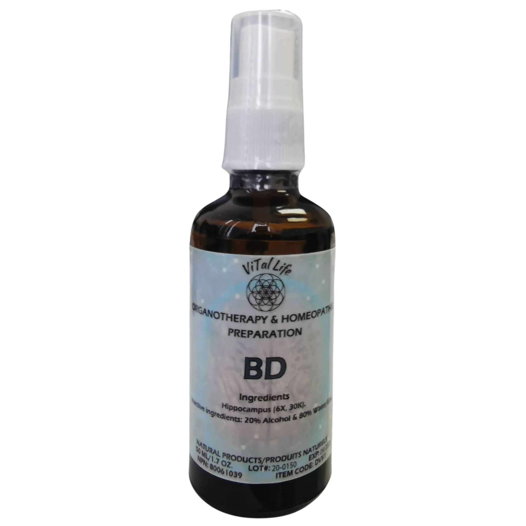 Vital Life BD (BR-AIN DEP) Liquid Spray, Homeopathic Cognitive Support with Hippocampus for Mental Clarity and Brain Function, 50ml