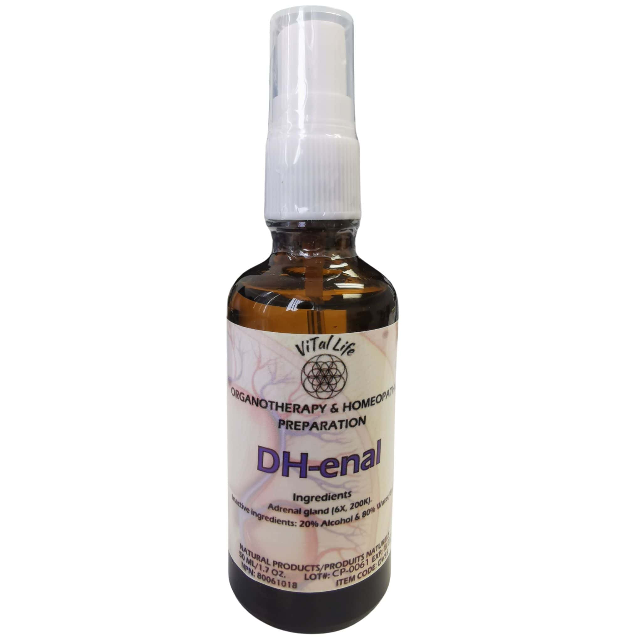 Vital Life DH-enal Liquid Spray, Homeopathic Adrenal Gland Support for Stress Response and Hormonal Balance, 50ml