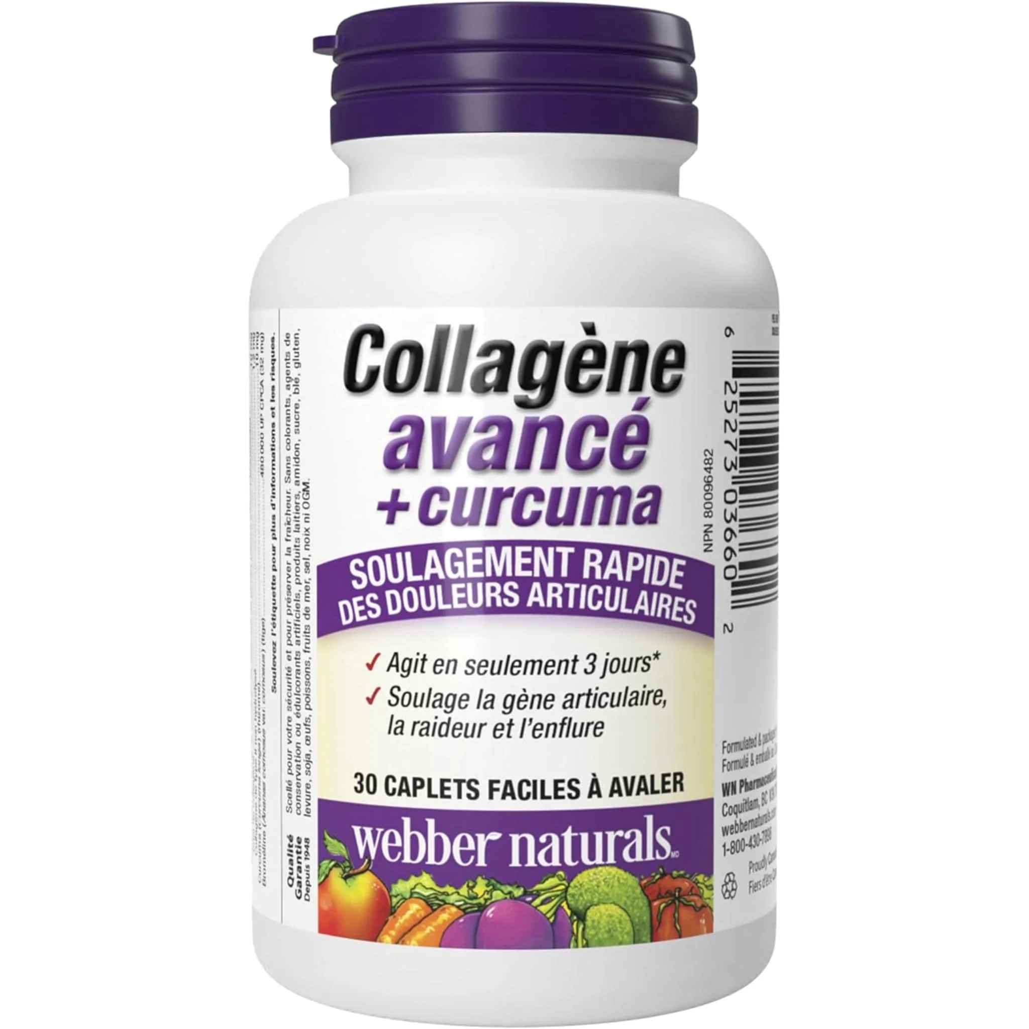 Webber Naturals Collagen Turmeric Complex (Formerly Advanced Collagen + Turmeric), 30 Capsules - Image 2