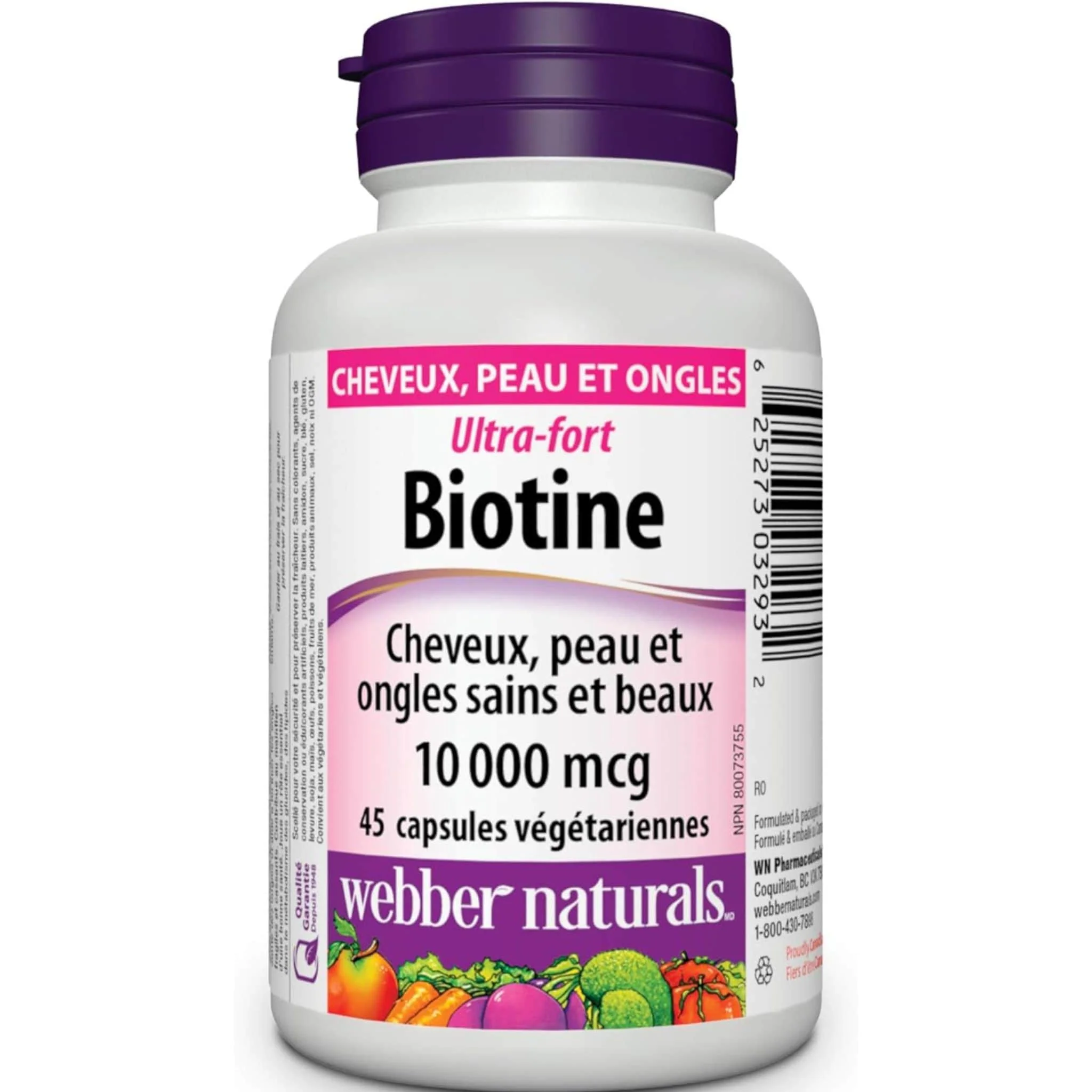 Webber Naturals Extra Strength Biotin 10,000mcg Capsules - Image 2