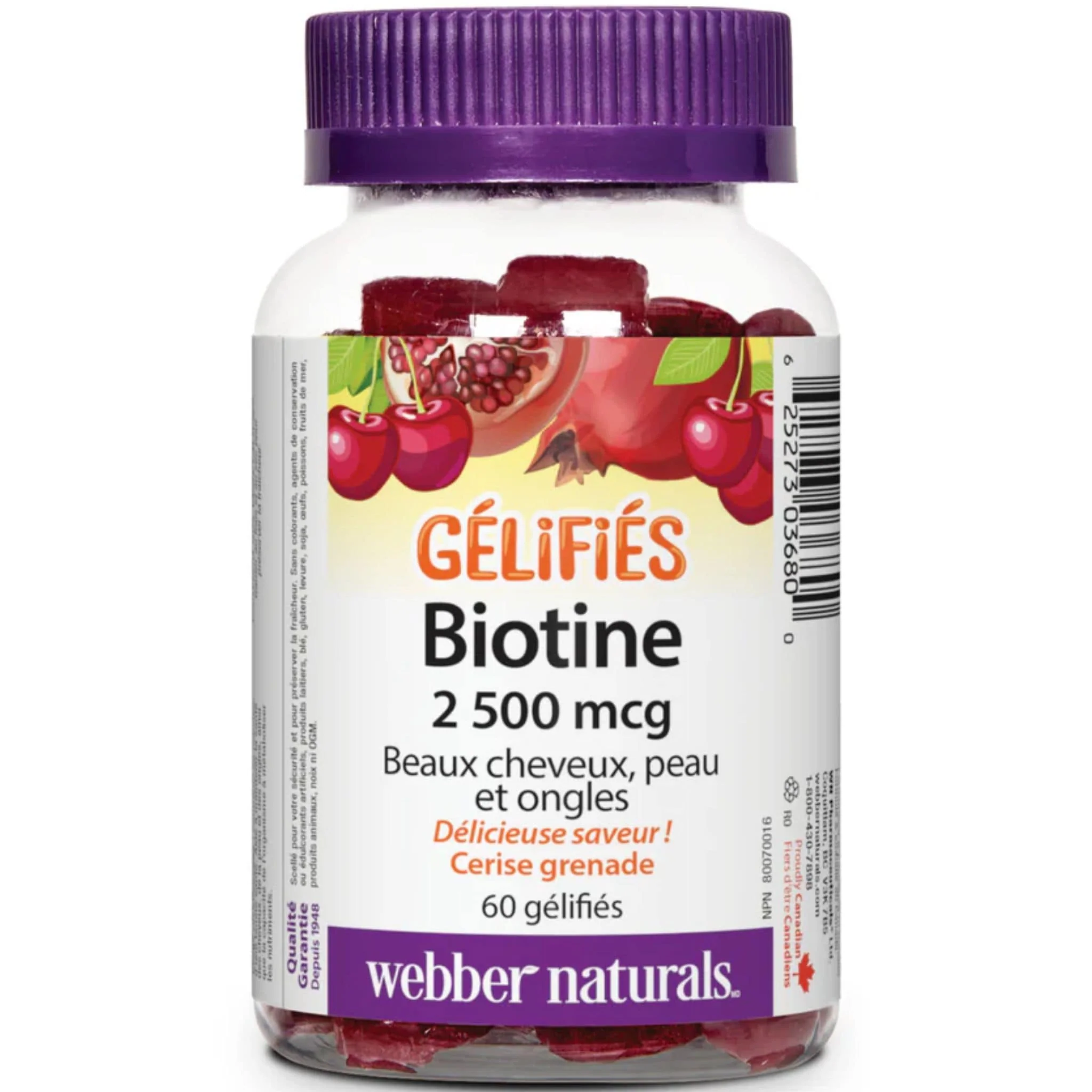 Webber Naturals Biotin Gummies 2500mcg, 60 Gummies - Image 2