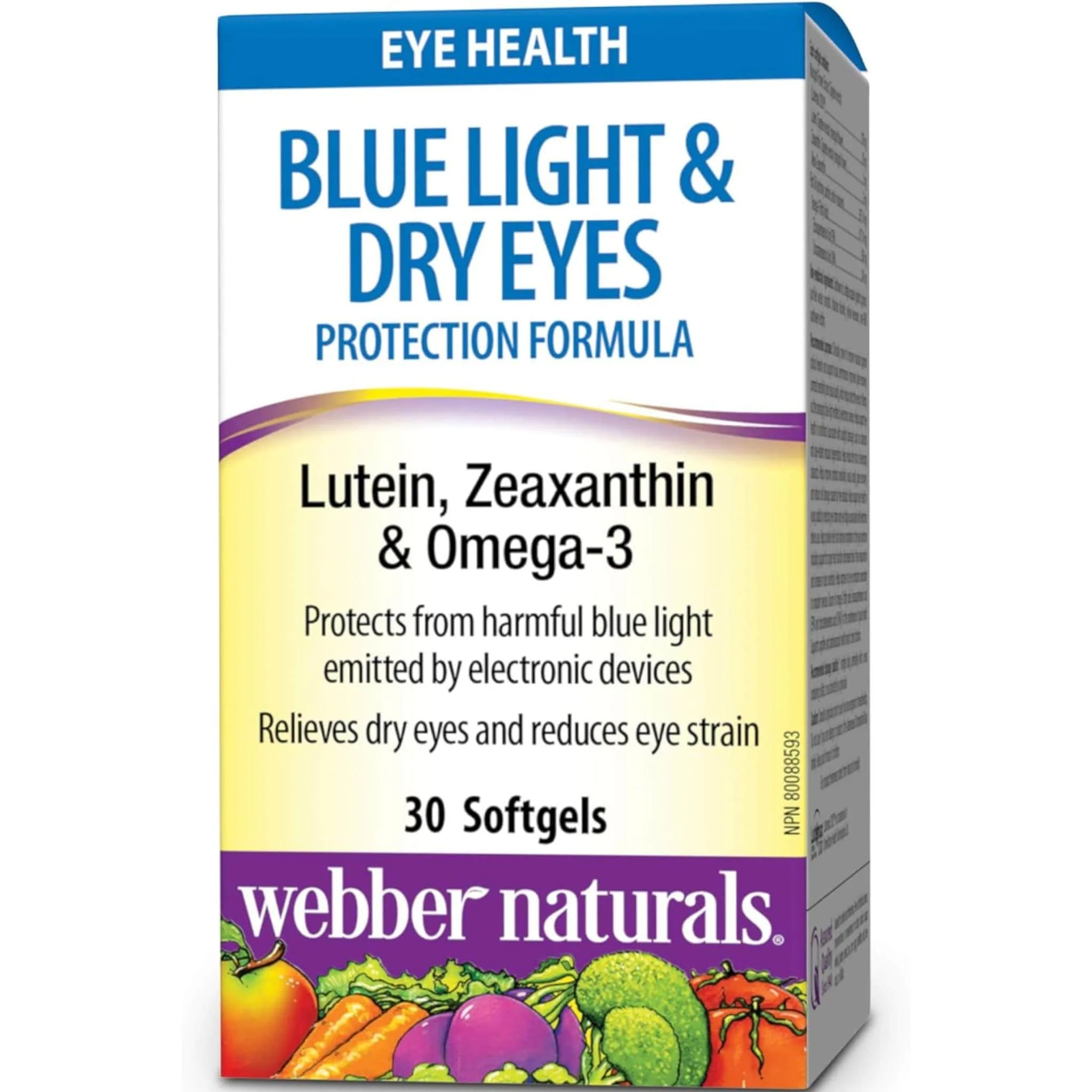 Webber Naturals Blue Light & Dry Eyes Protection Formula, 30 Softgels