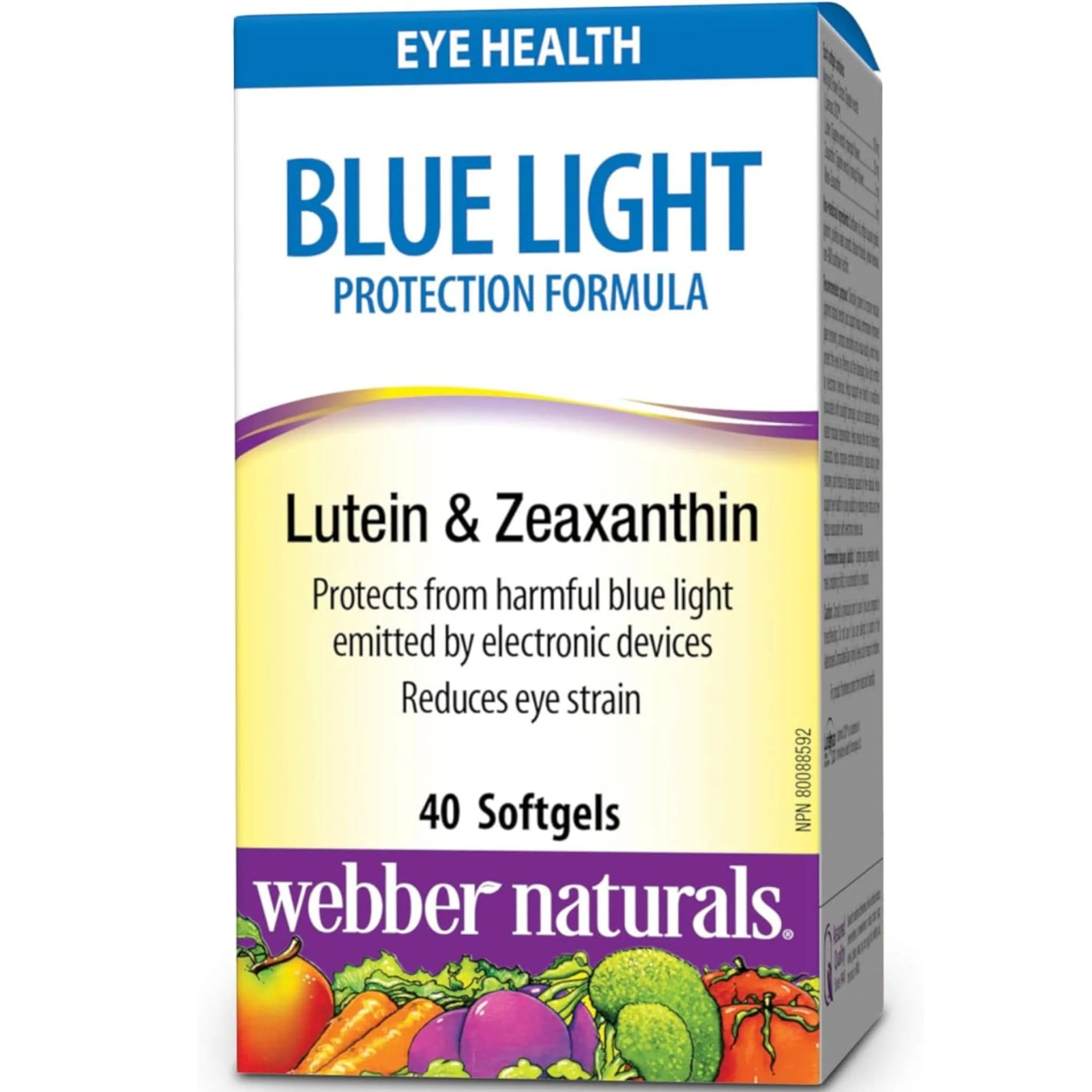 Webber Naturals Blue Light Protection Formula with Lutein and Zeaxanthin, 40 Softgels