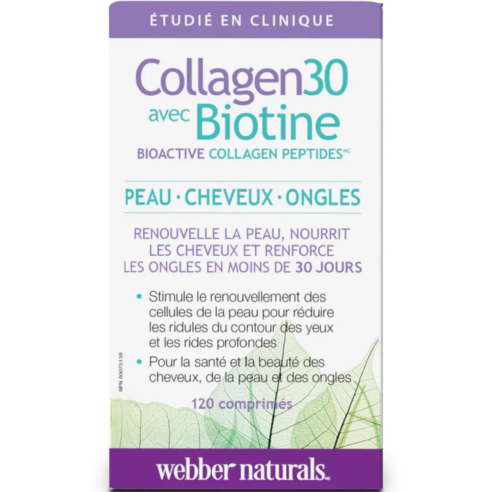Webber Naturals Collagen30 with Biotin, 120 Tablets - Image 2