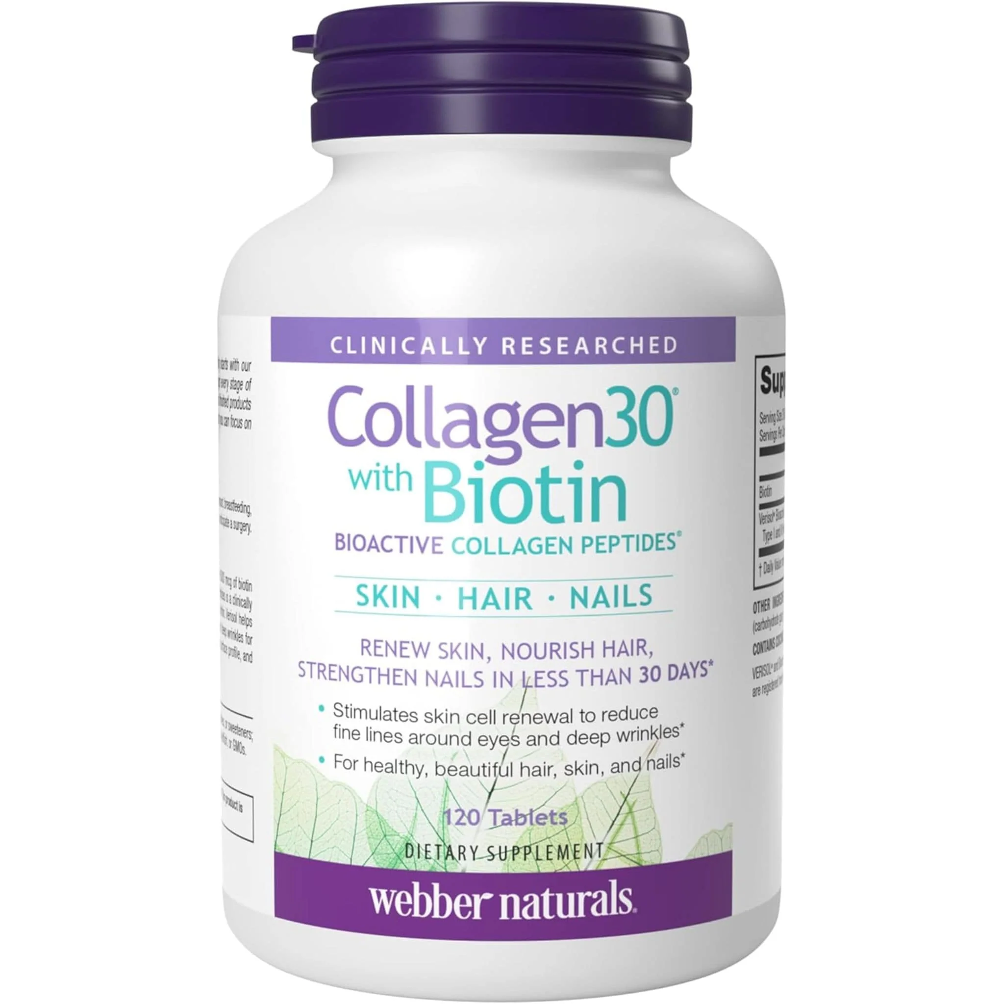 Webber Naturals Collagen30 with Biotin, 120 Tablets - Image 3