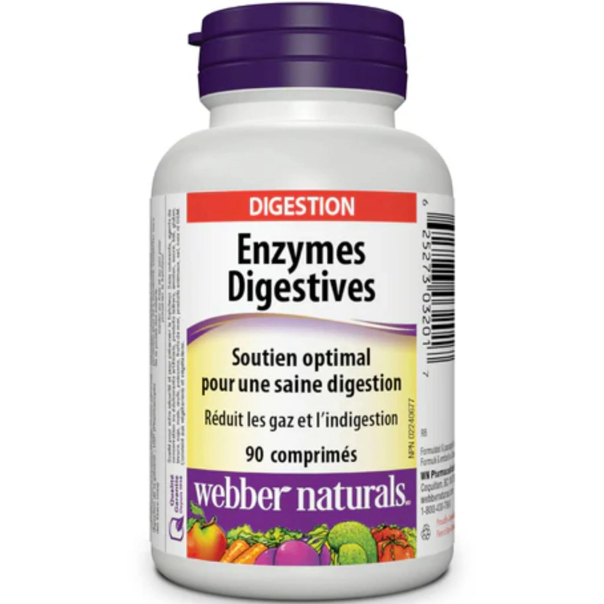 Webber Naturals Digestive Enzymes, Digestive Aid for Carbs and Proteins with Amylase, Bromelain, Papain and Betaine HCl,  90-240 Tablets - Image 2