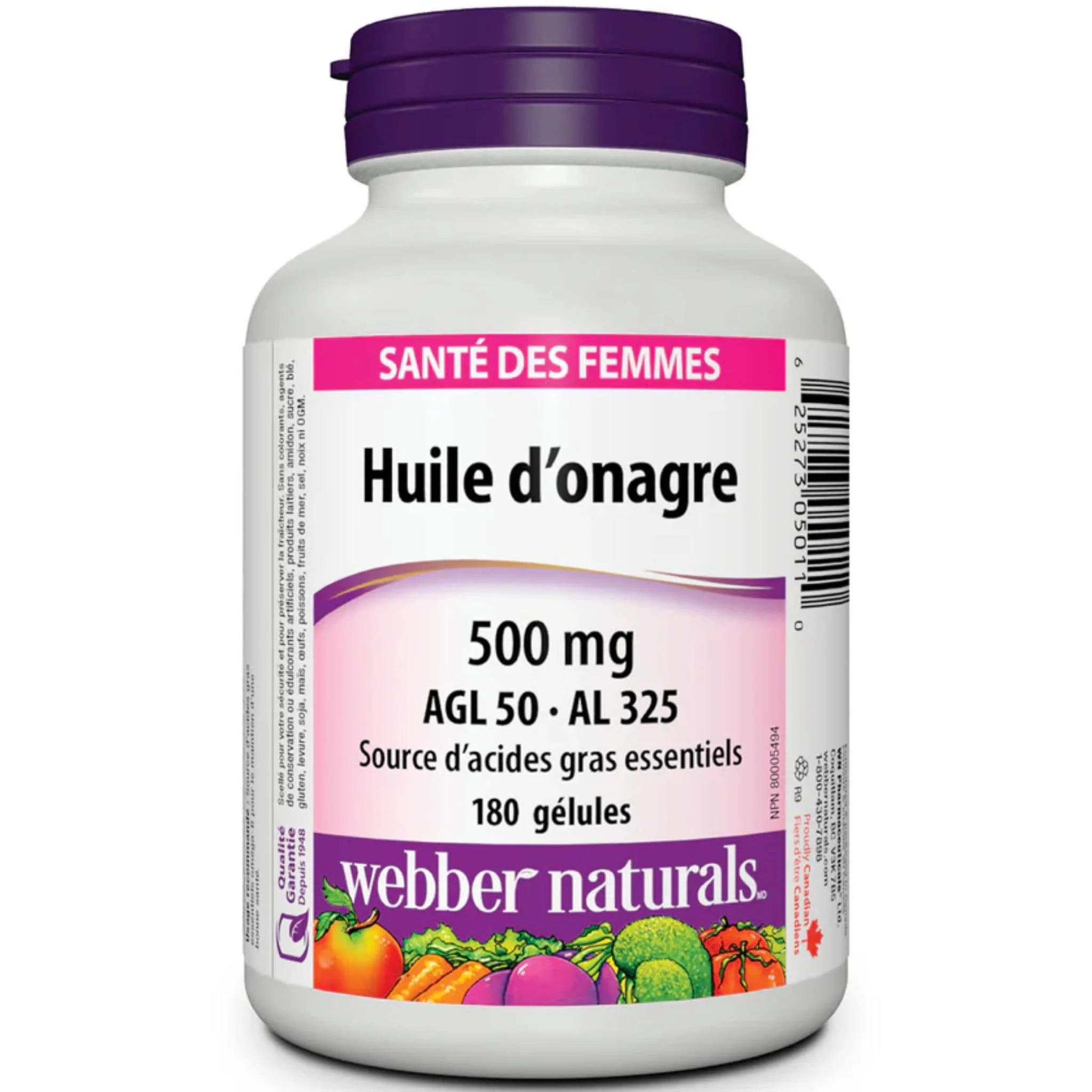 Webber Naturals Evening Primrose Oil 500mg, 180 Softgels - Image 2