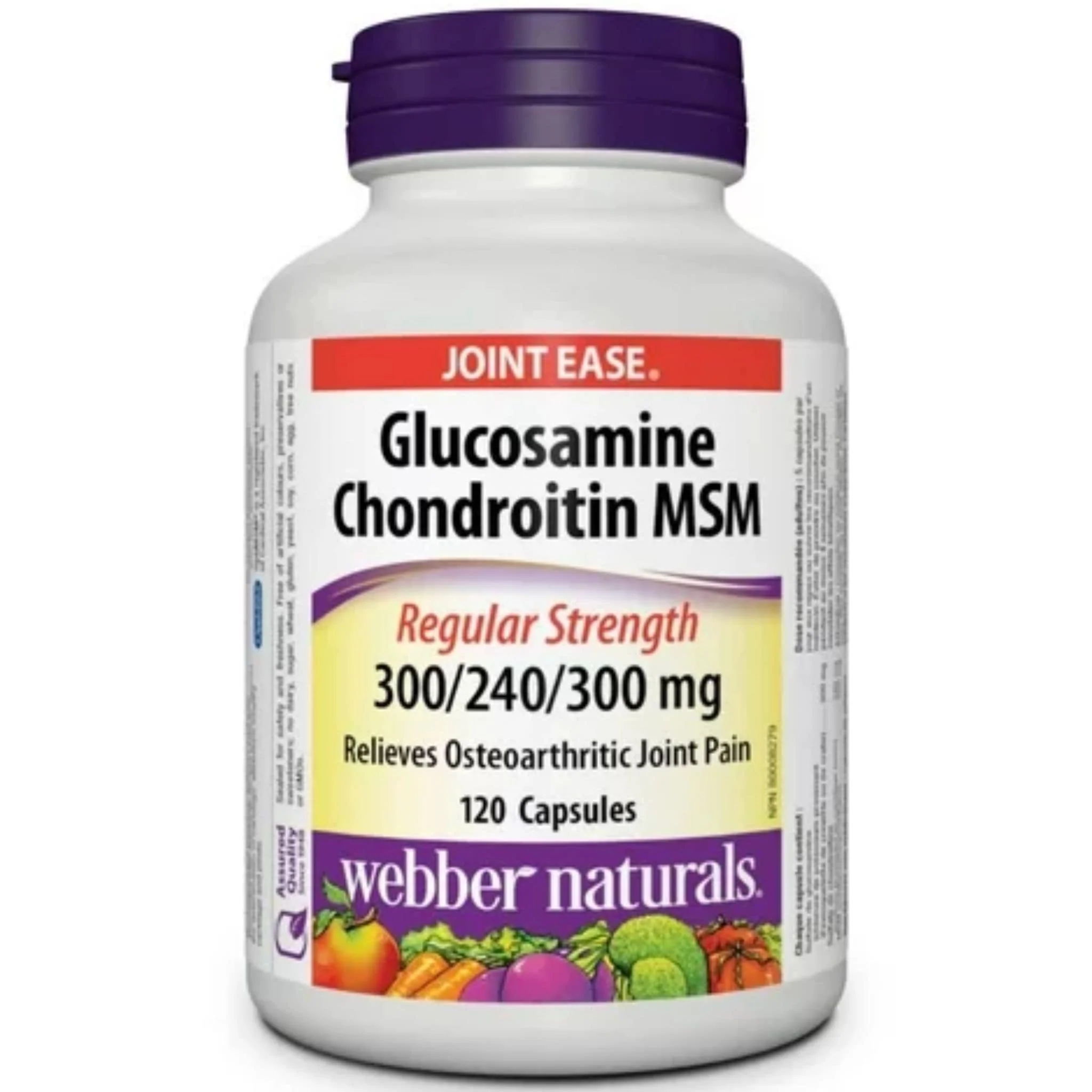 Webber Naturals Glucosamine Chondroitin MSM, 300mg/240mg/300mg, 120 Capsules