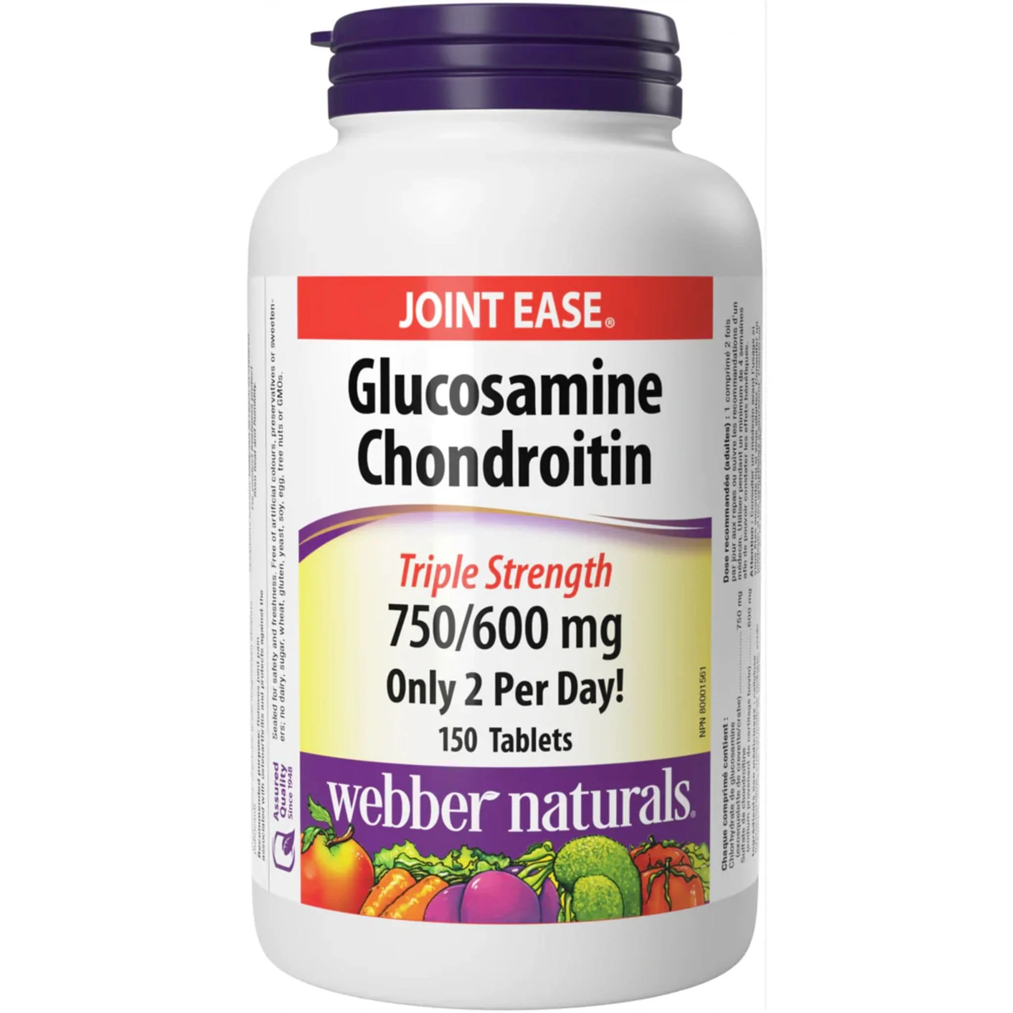 Webber Naturals Glucosamine Chondroitin, Triple Strength, 750mg/600mg - Image 5