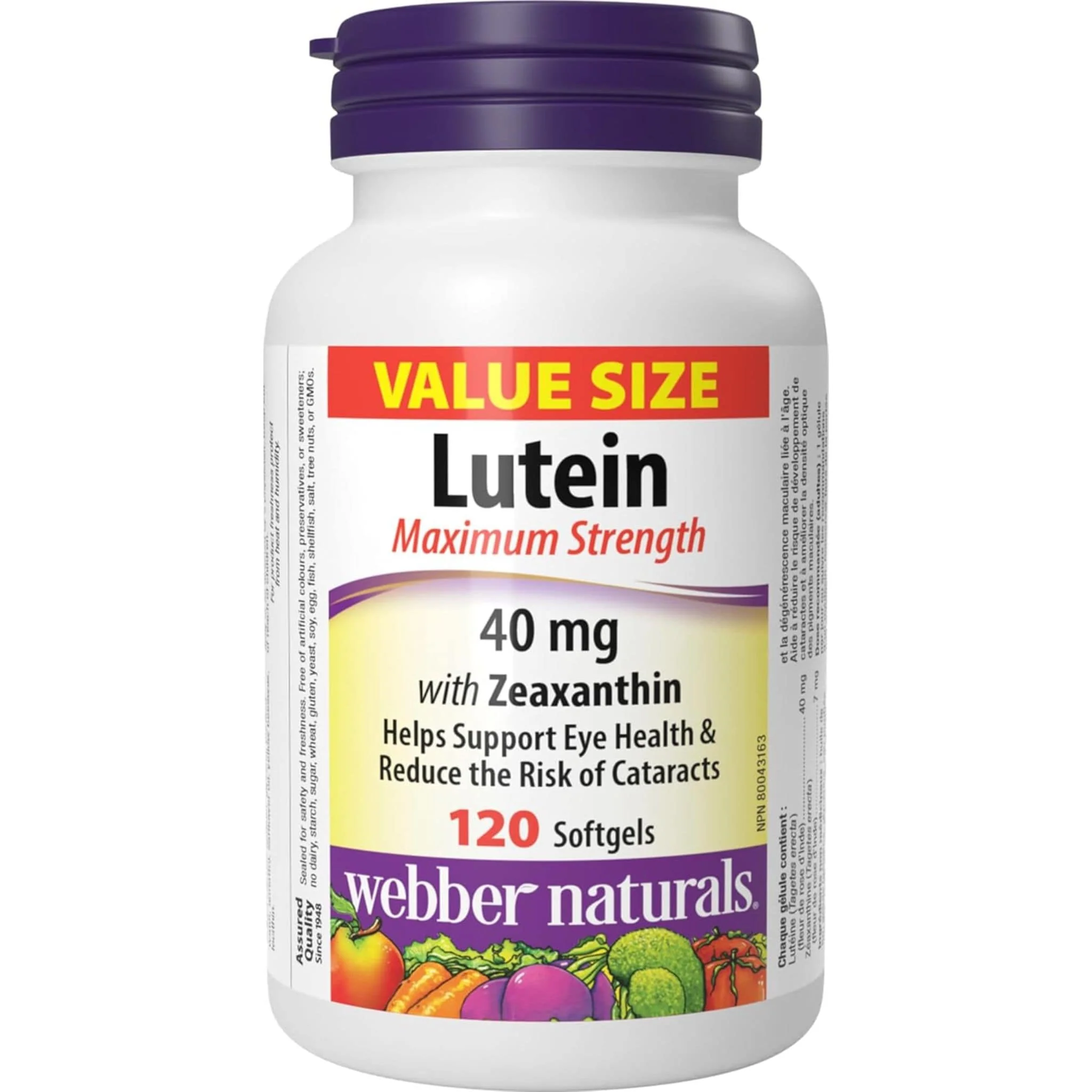 Webber Naturals Lutein 40mg with Zeaxanthin, Maximum Strength, 60-120 Softgels - Image 8