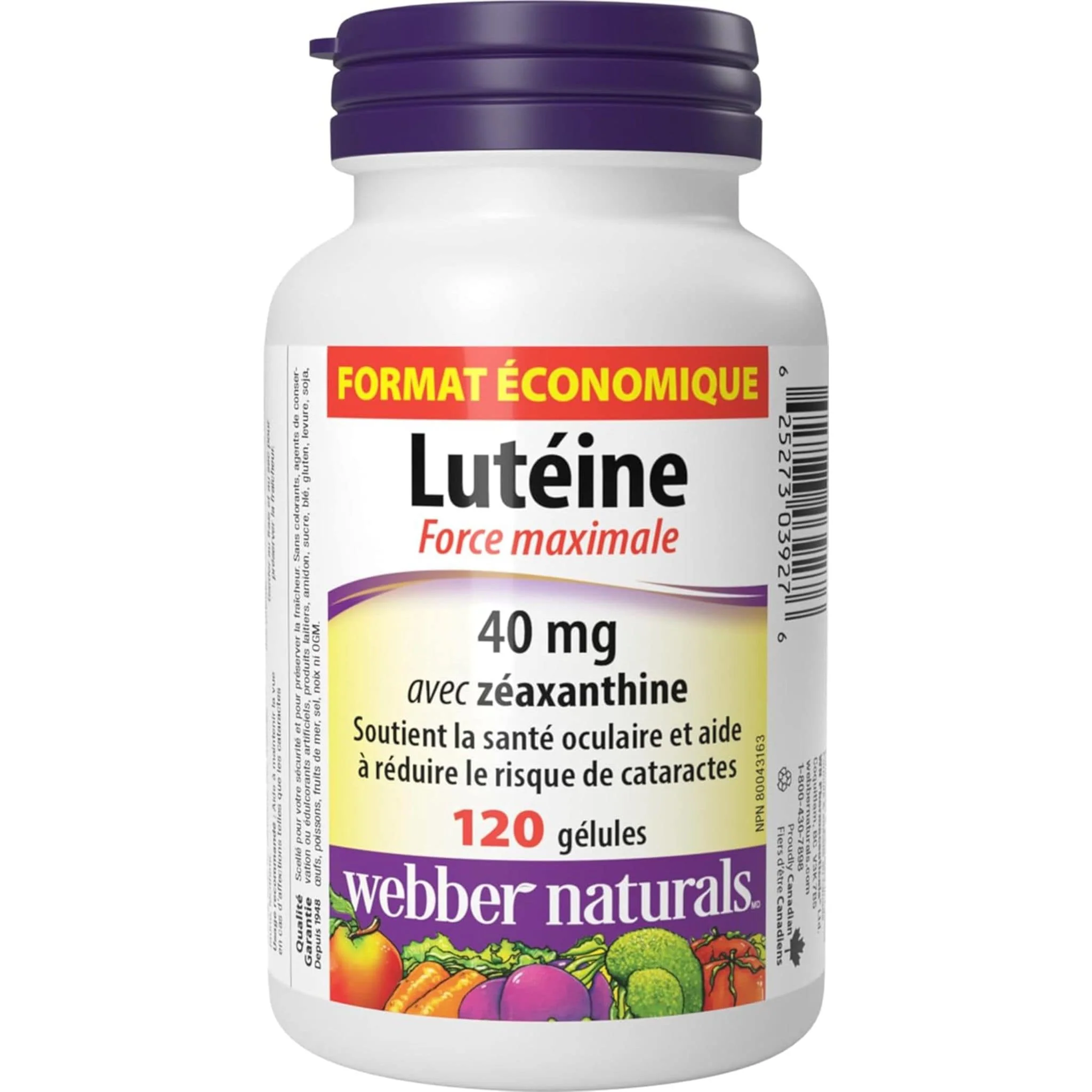 Webber Naturals Lutein 40mg with Zeaxanthin, Maximum Strength, 60-120 Softgels - Image 9