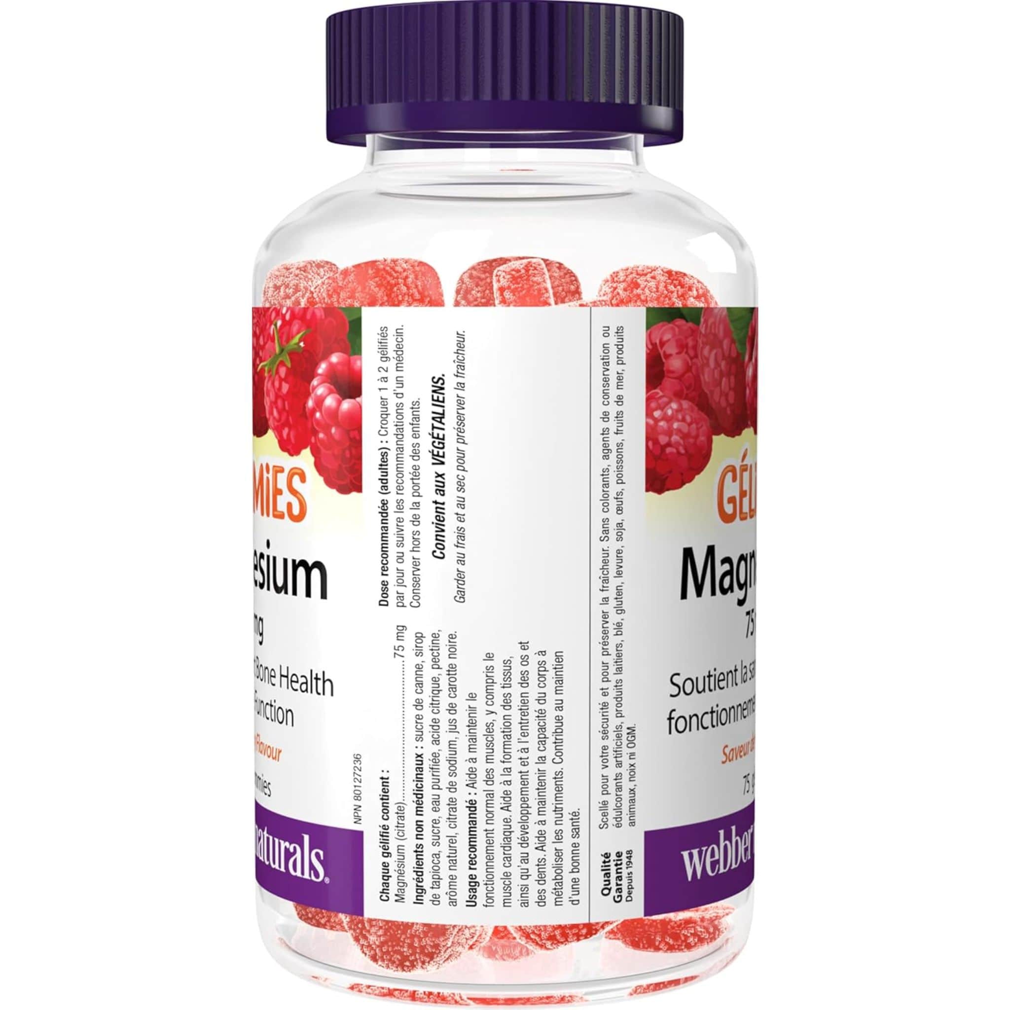 Webber Naturals Magnesium 75mg Gummies, Helps Support Bone Health and Muscle Function, 75 Gummies - Image 3