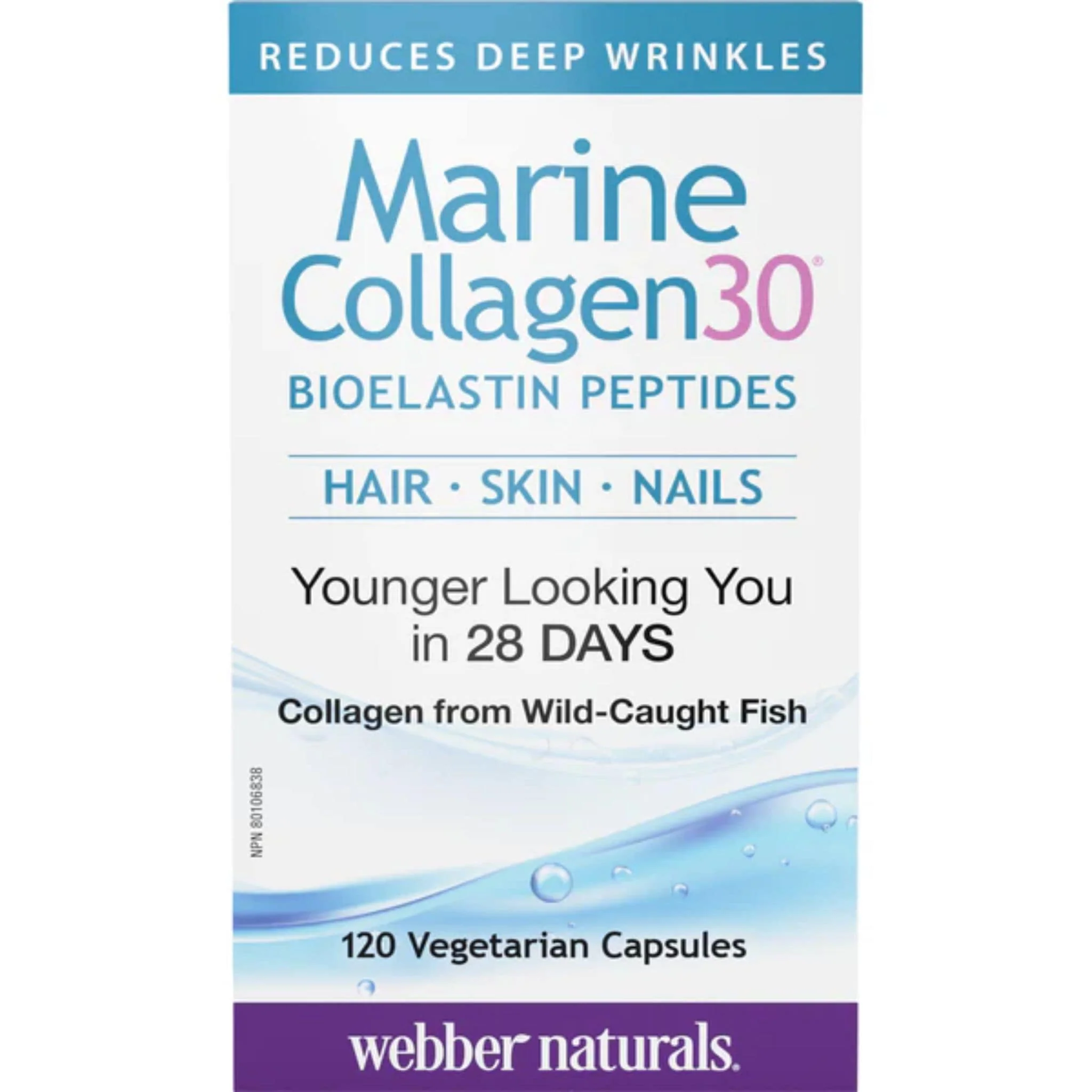 Webber Naturals Marine Collagen30, 120 Vegetable Capsules